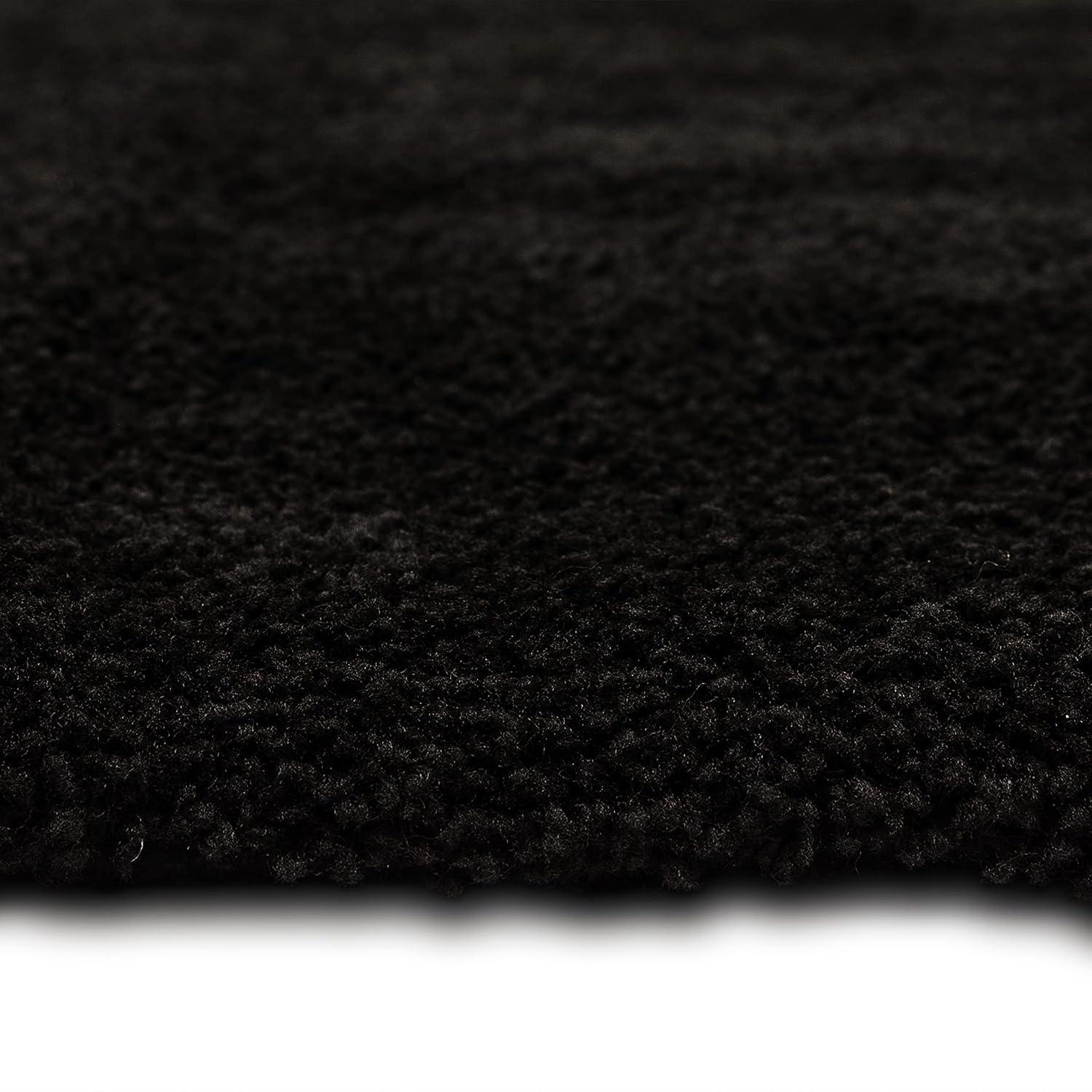 Acclaim Black 20 in. x 34 in. Nylon Machine Washable Bath Mat