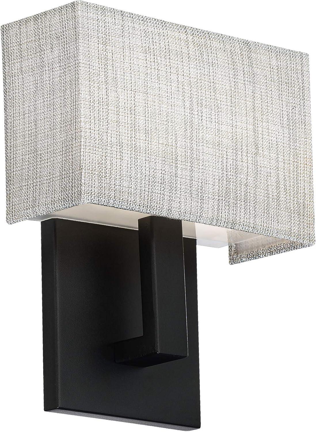 WAC Lighting dweLED, Manhattan 7in LED Fabric Wall Sconce 2700K in Black