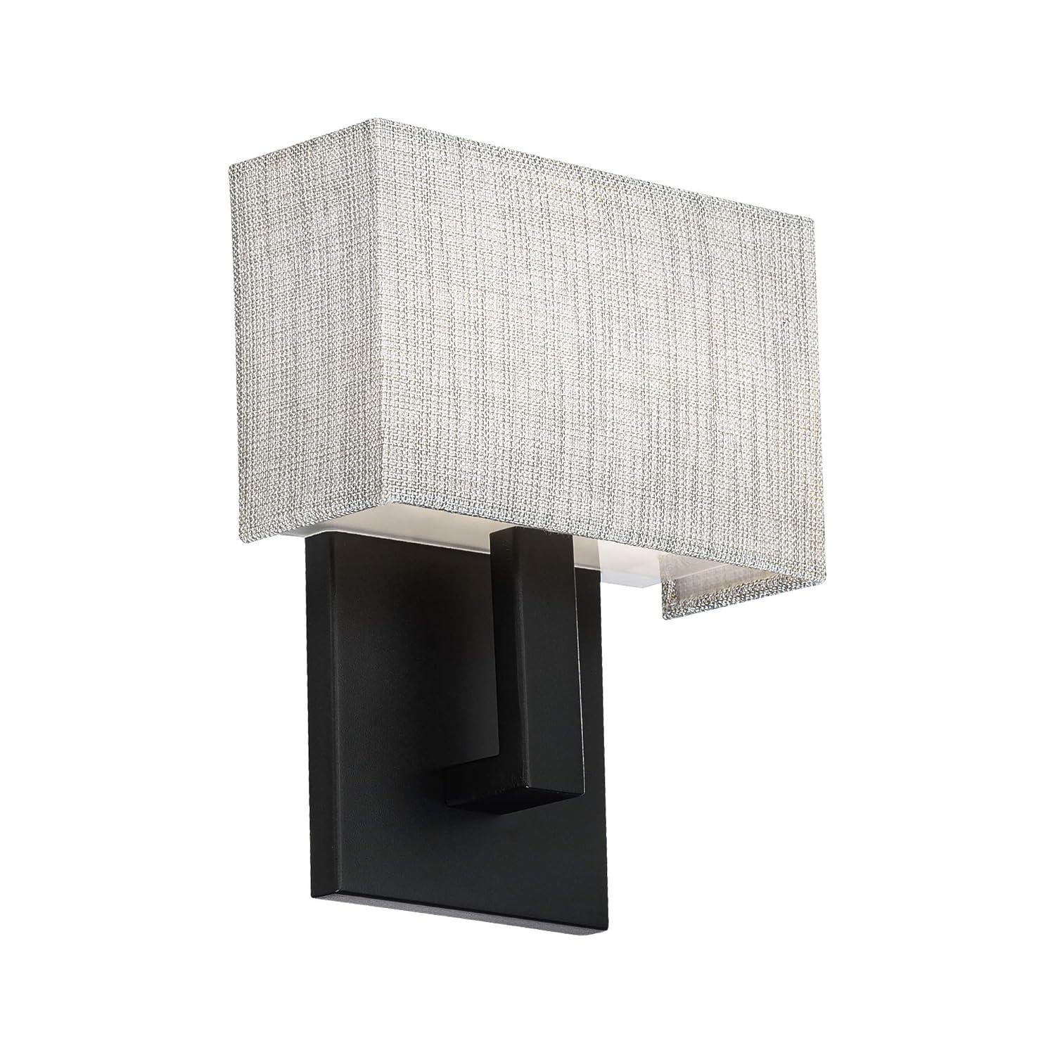 WAC Lighting dweLED, Manhattan 7in LED Fabric Wall Sconce 2700K in Black