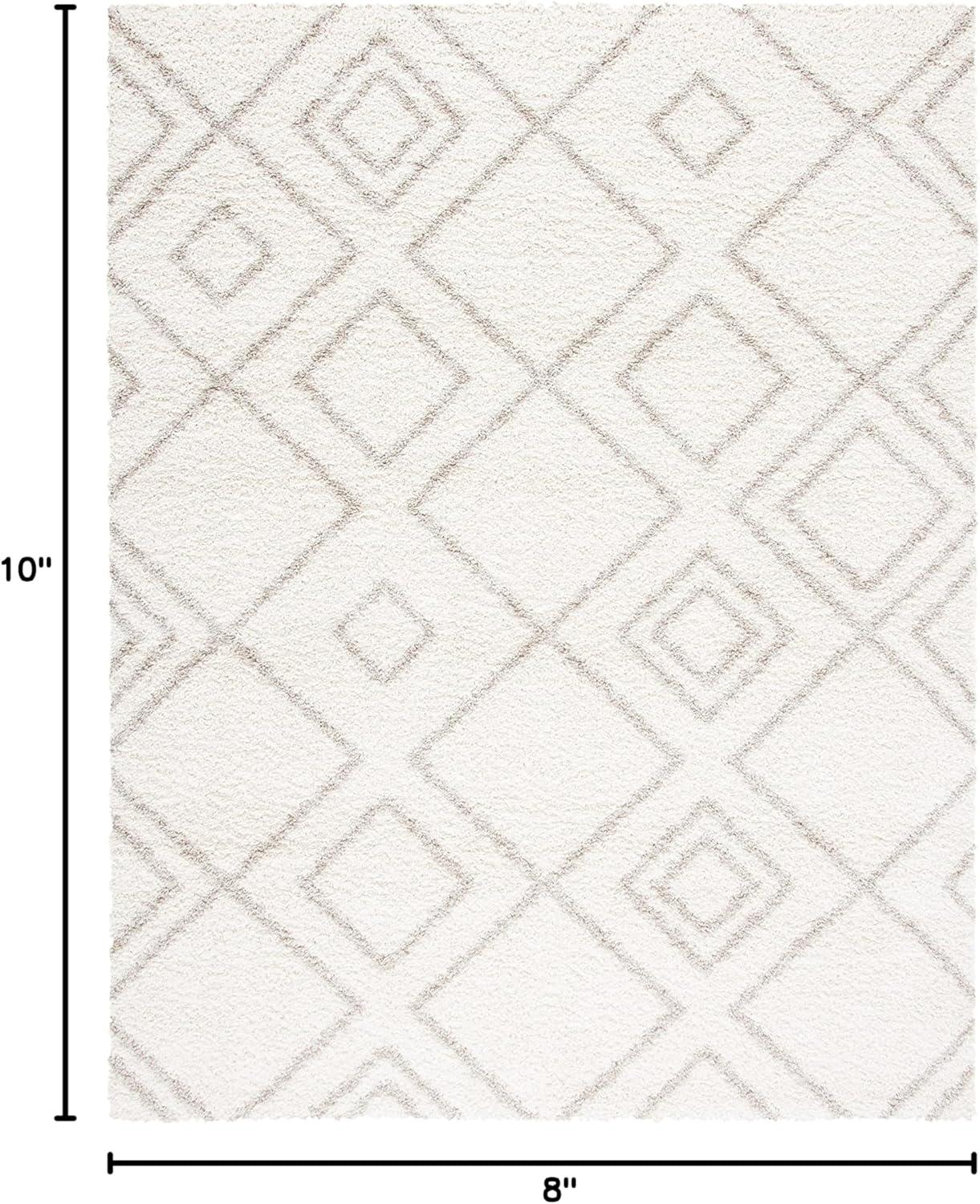 Arizona Shag ASG744 Power Loomed Indoor Area Rug - Ivory/Beige - 8'x10' - Safavieh