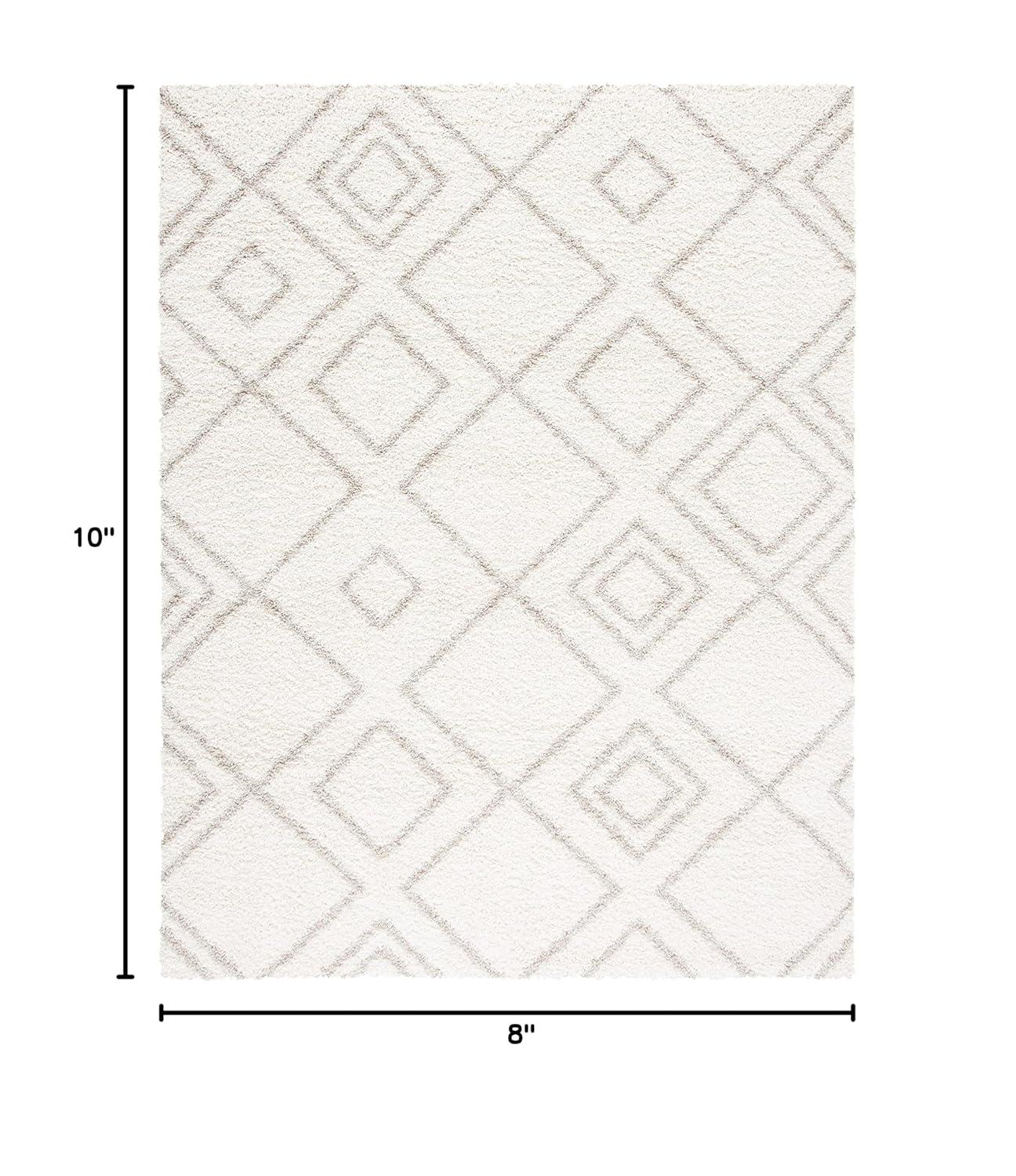 Arizona Shag ASG744 Power Loomed Indoor Area Rug - Ivory/Beige - 8'x10' - Safavieh