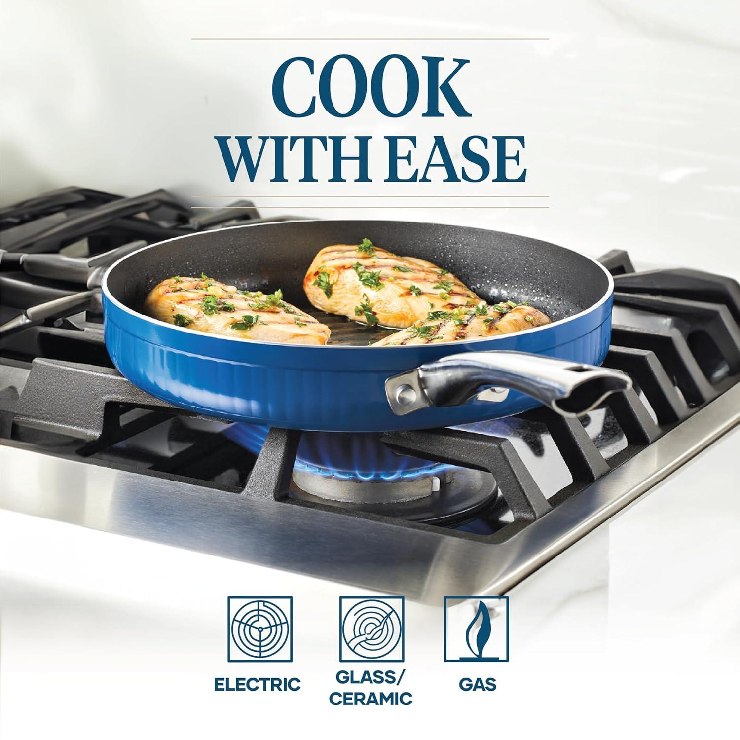 Farberware Farberware Style Nonstick Cookware Pots And Pans Set, Includes Kitchen Cooking Utensils, 10 Piece