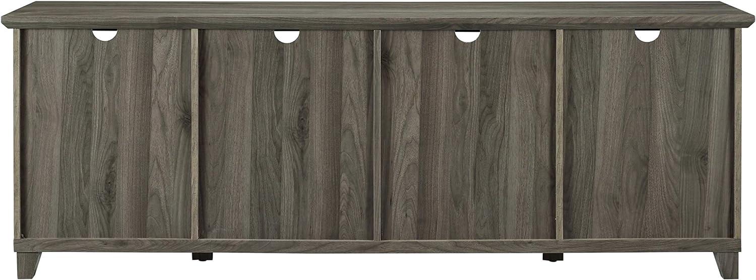 Walker Edison Farmhouse 4 Door TV Stand for TVs Up to 78", Slate Grey