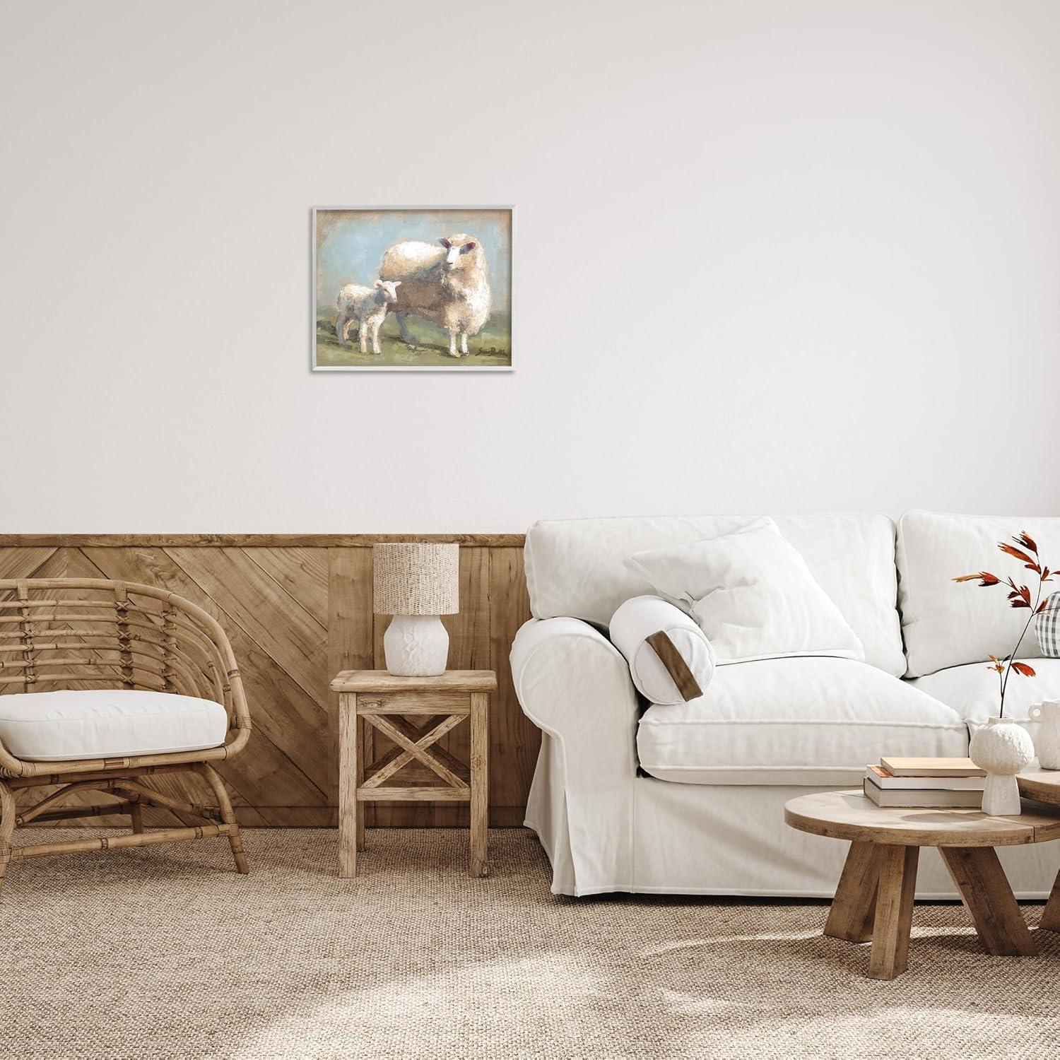 Stupell Industries Sheep Lamb Family Farm Framed Giclee Art, 16 x 20