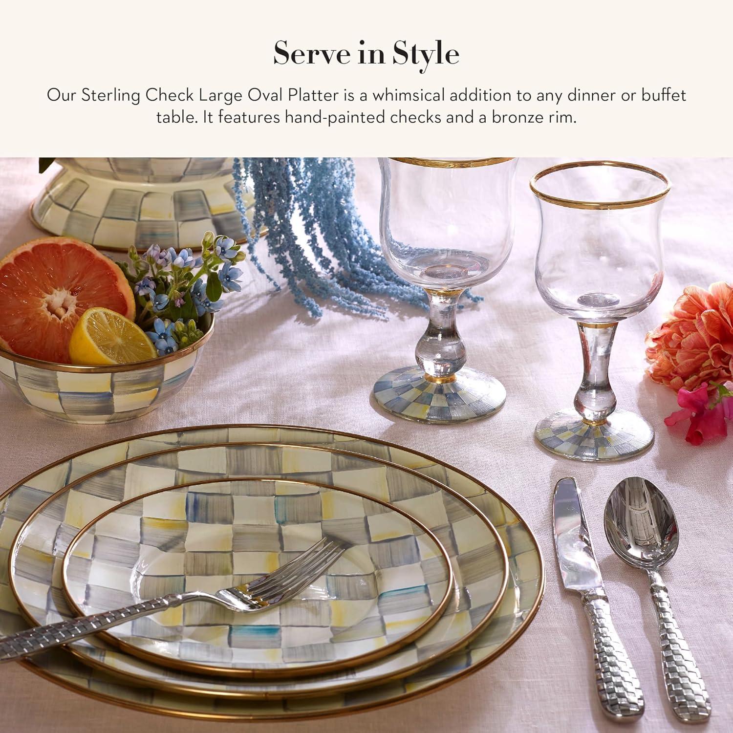 MacKenzie-Childs Sterling Check® Oval Platter