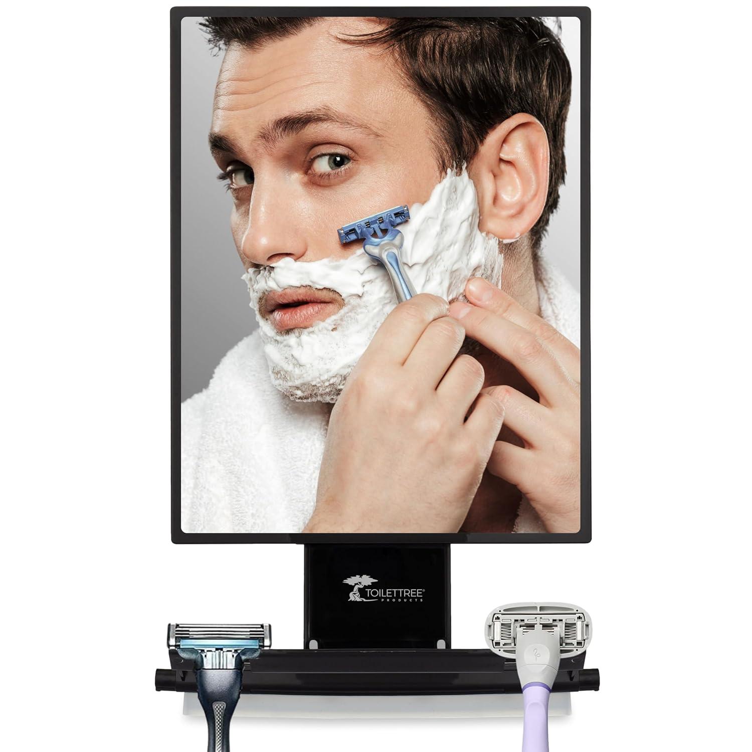 ToiletTree Products Fogless Shower Mirror with Squeegee, Adjustable Shaving Mirror