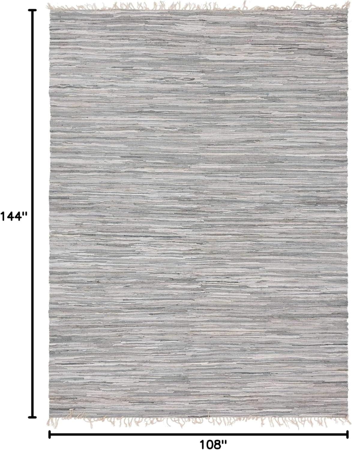 Prather Striped Hand-Knotted Cotton Gray Area Rug
