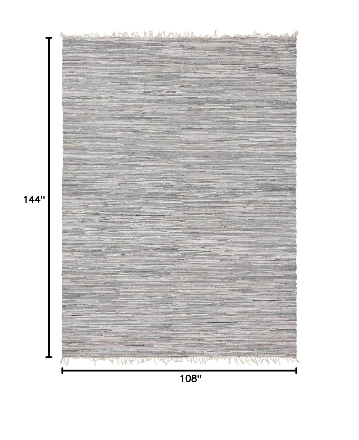 Prather Striped Hand-Knotted Cotton Gray Area Rug