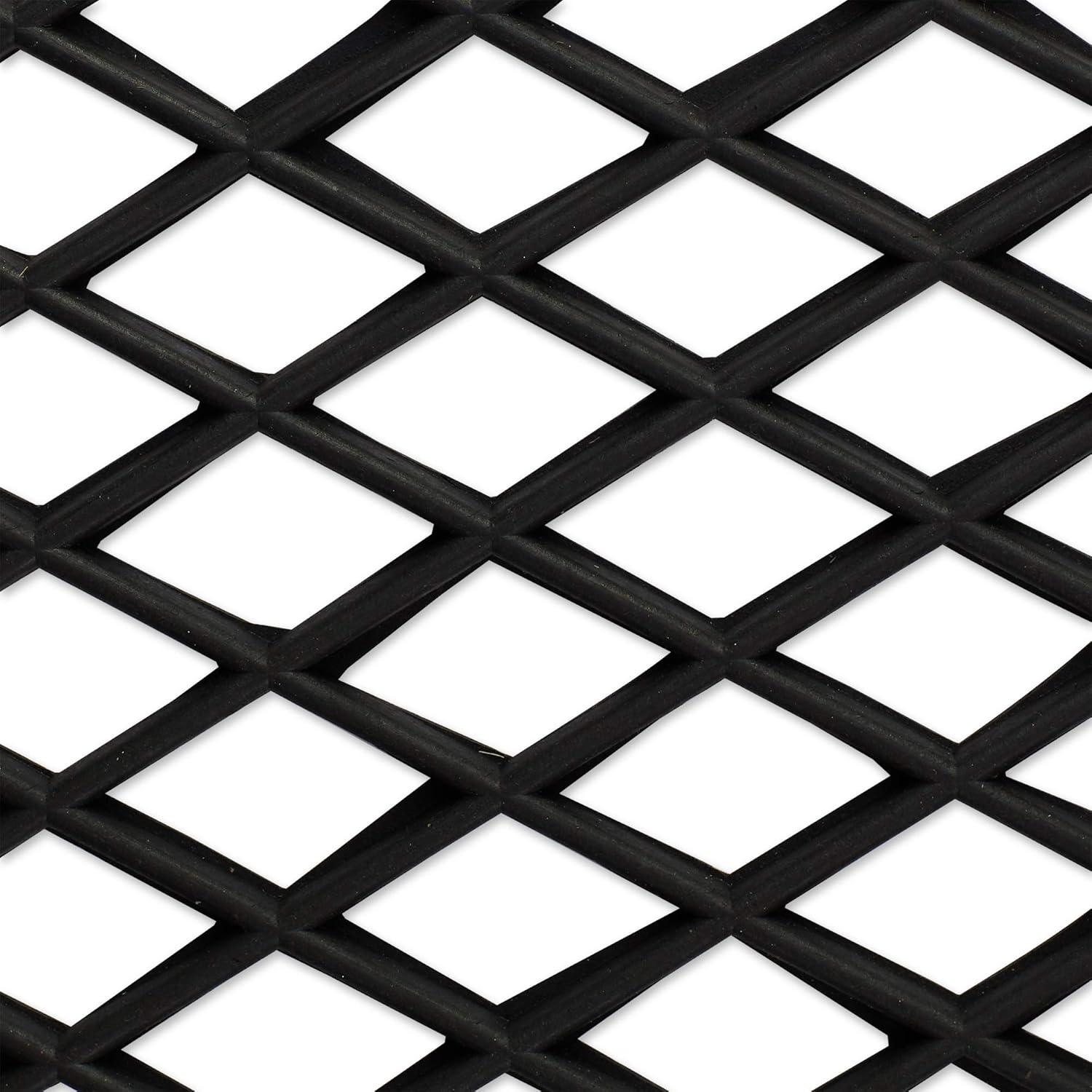 Diamond Lattice 18" x 30" Black Rubber Outdoor Doormat