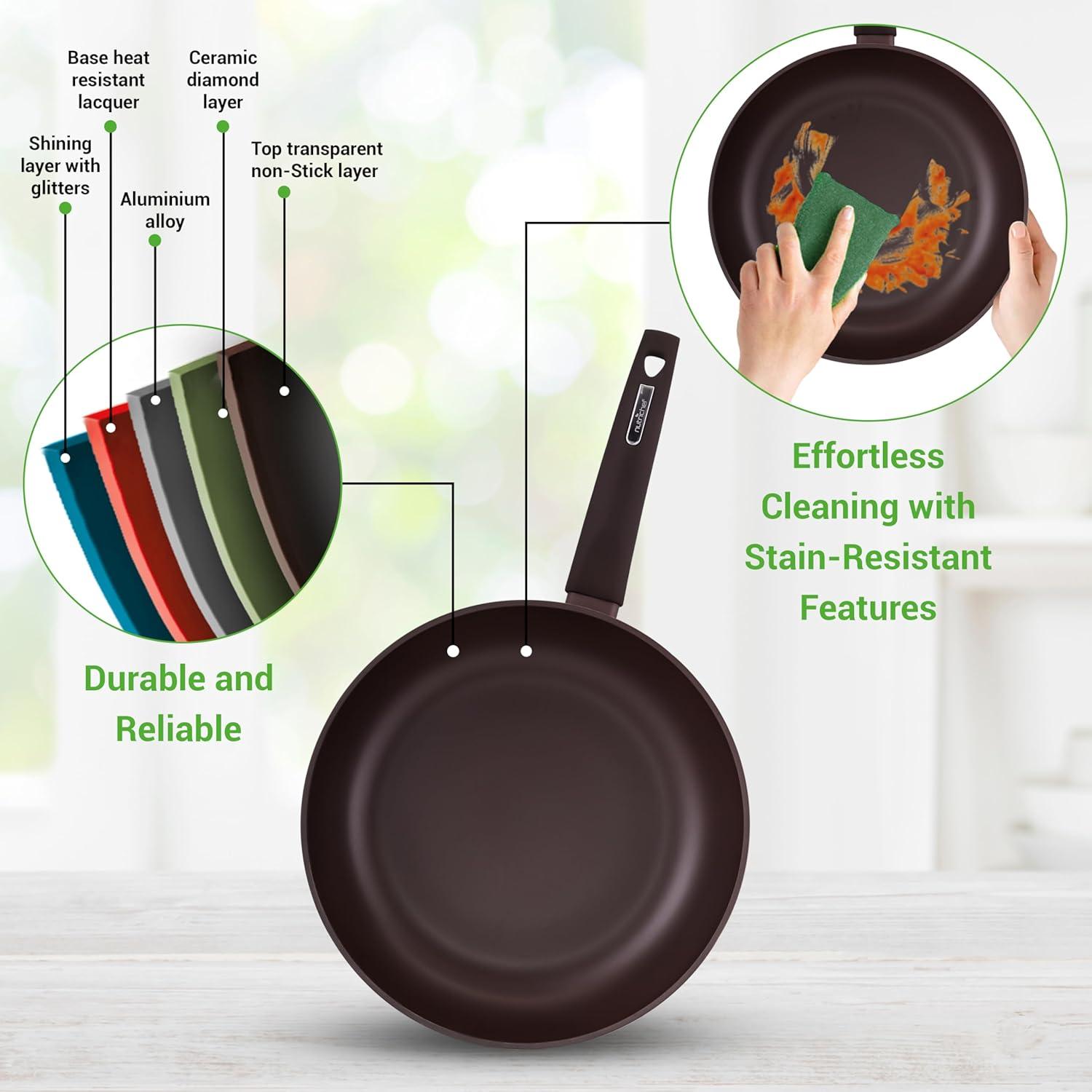 NutriChef 12 - Piece Non-Stick Aluminum Cookware Set