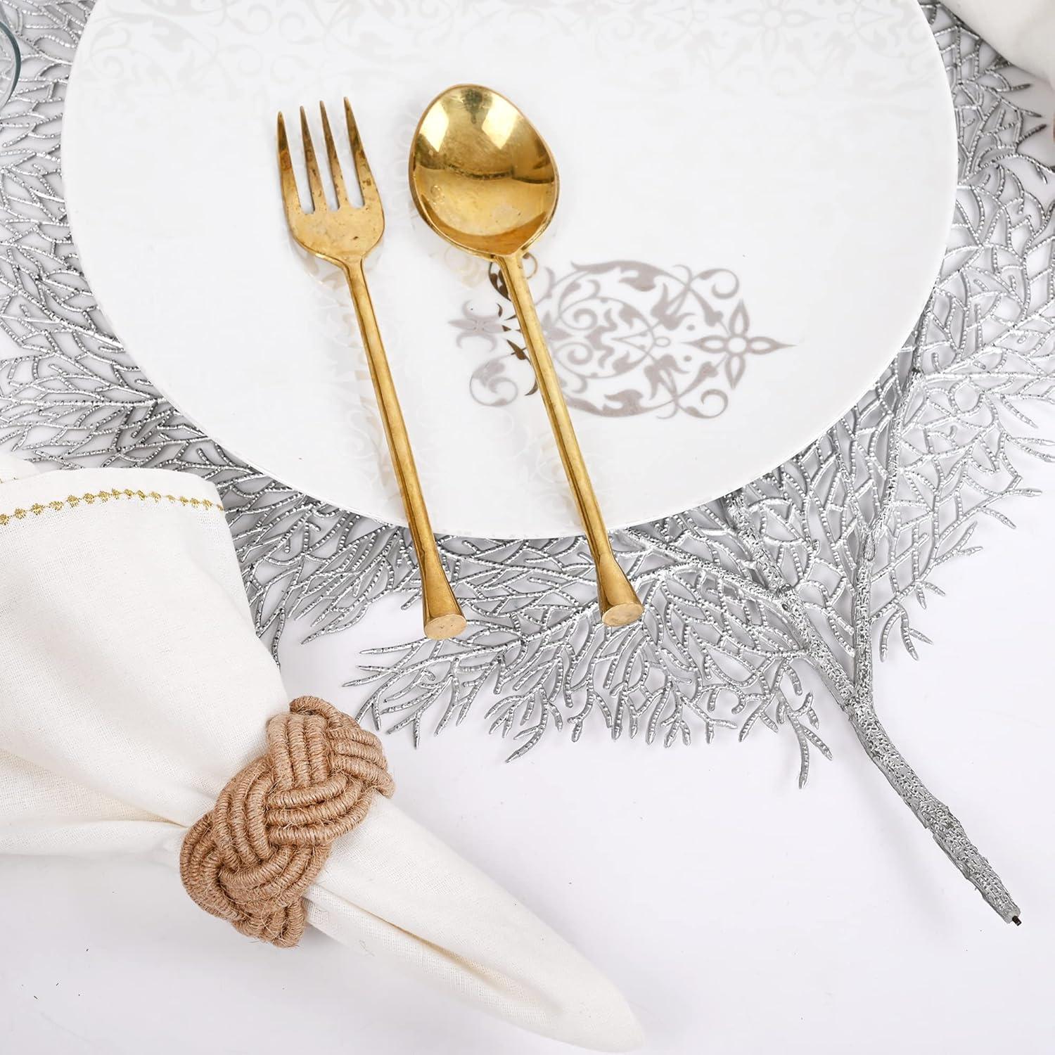 12 Pcs Rattan Napkin Rings - Farmhouse Nautical Napkin Ring Holders - Adornment for Table Settings, Kitchen, Dinner, Party, Wedding, Gifting (Brown) - CLEENTABLE