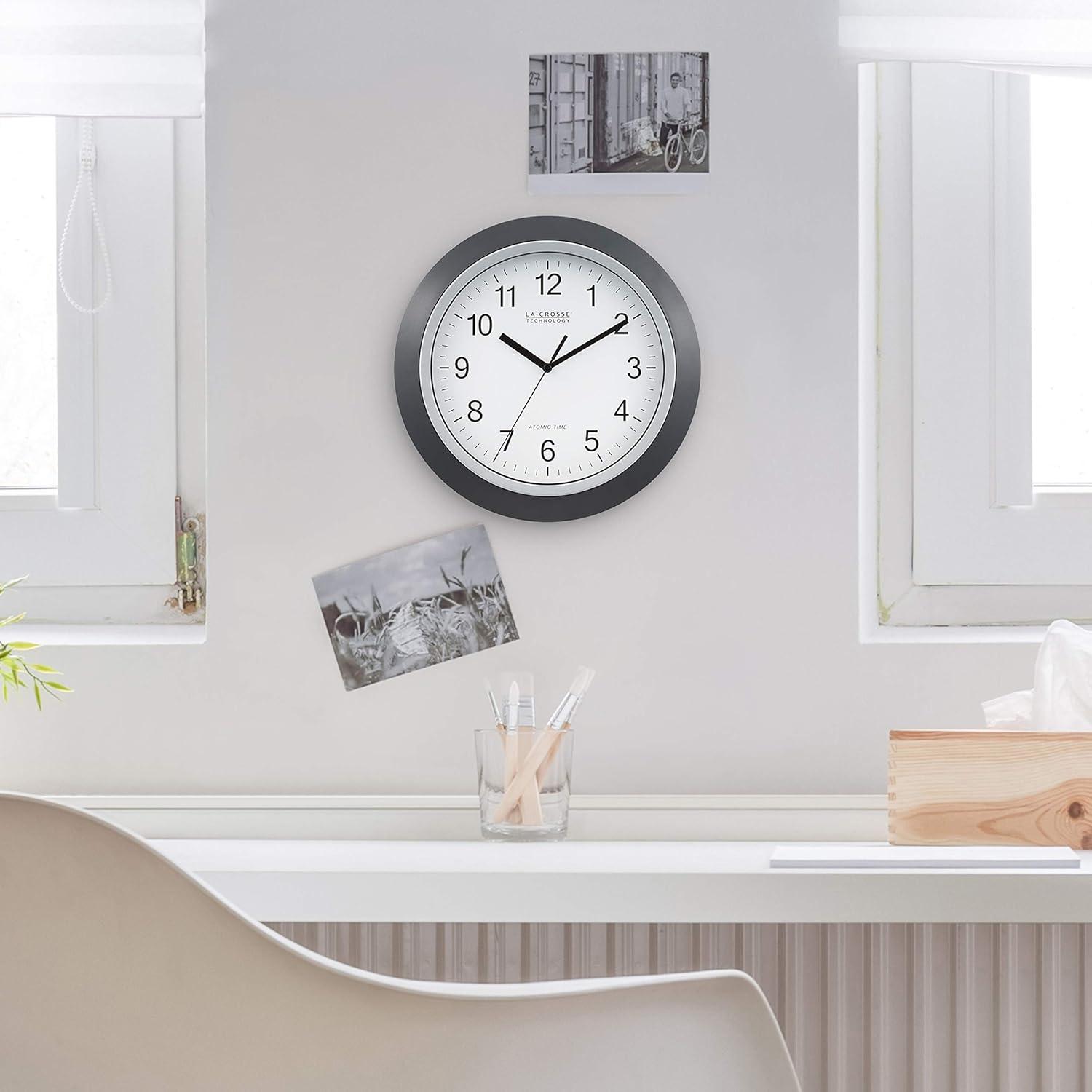 La Crosse Technology WT-3129B 12 Inch Atomic Analog Wall Clock -Black