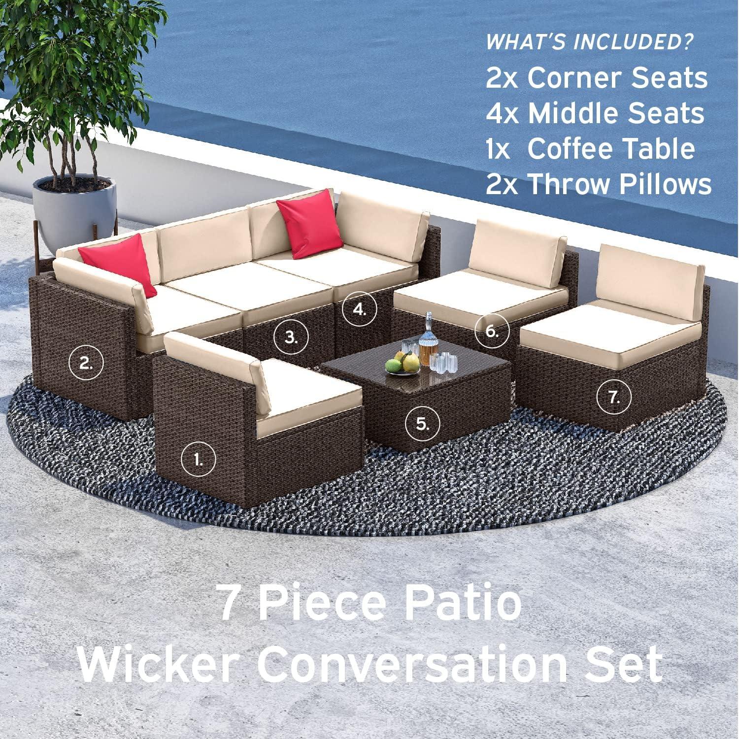 Slunce 6 - Person Outdoor Seating Group with Cushions