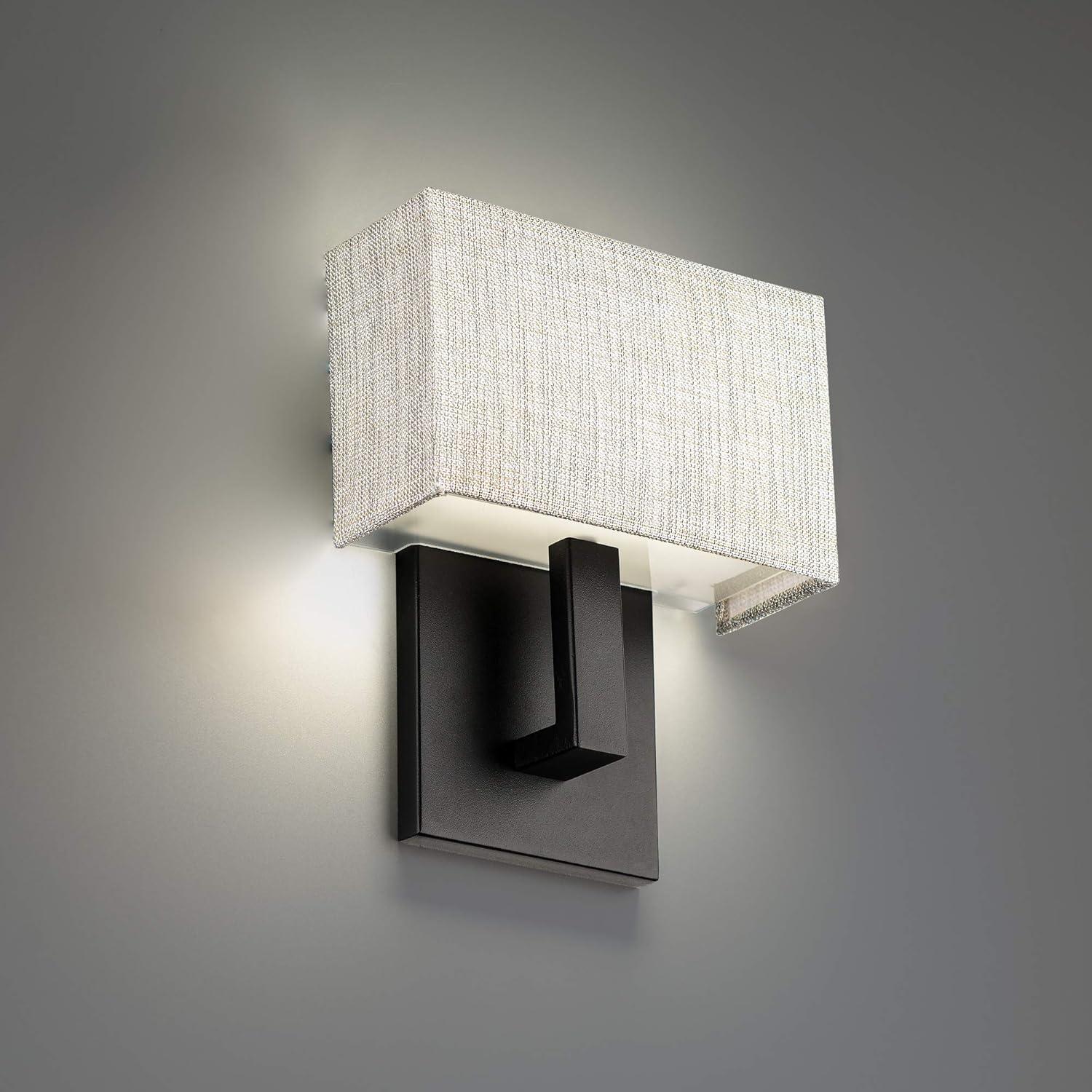 WAC Lighting dweLED, Manhattan 7in LED Fabric Wall Sconce 2700K in Black