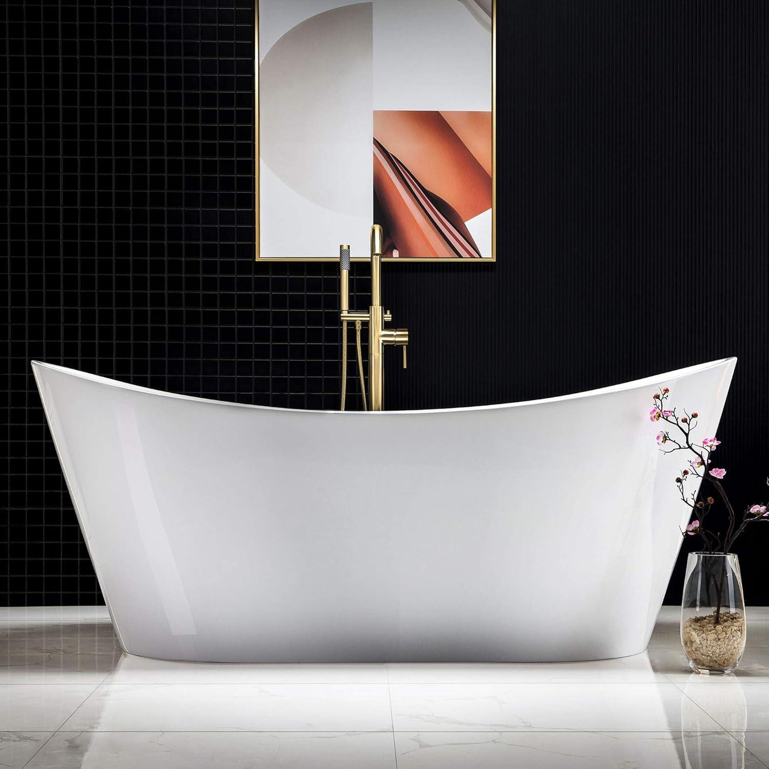 Cove 71'' x 32'' Freestanding Soaking Acrylic Bathtub