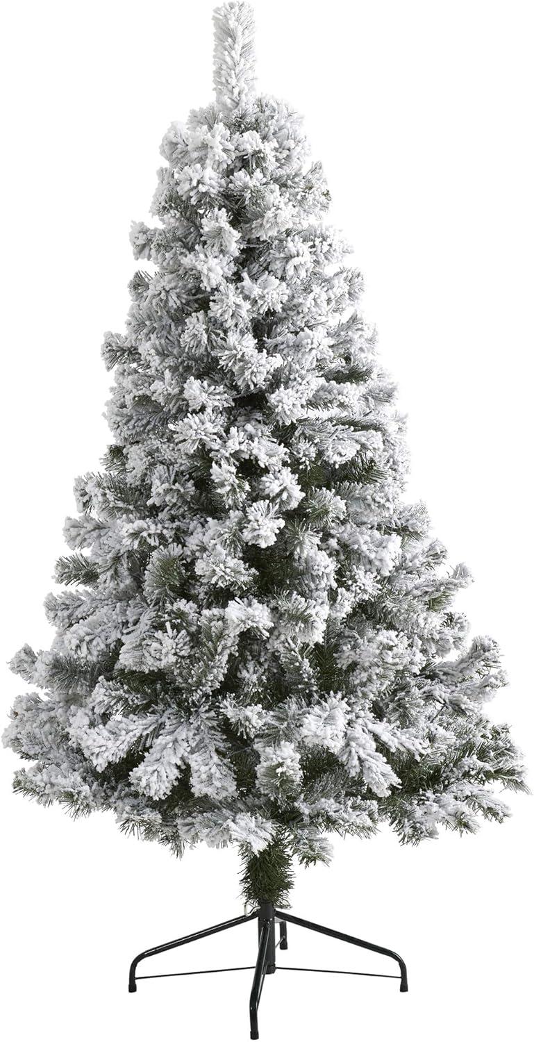 Nearly Natural Unlit Flocked West Virginia Artificial Christmas Tree