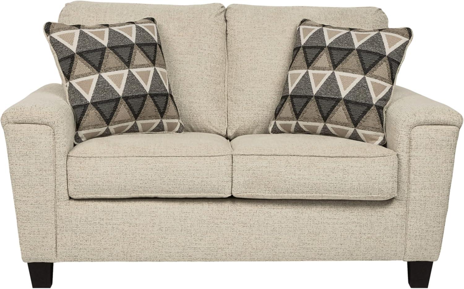 Gray Chenille Track Arm Loveseat with Removable Cushions