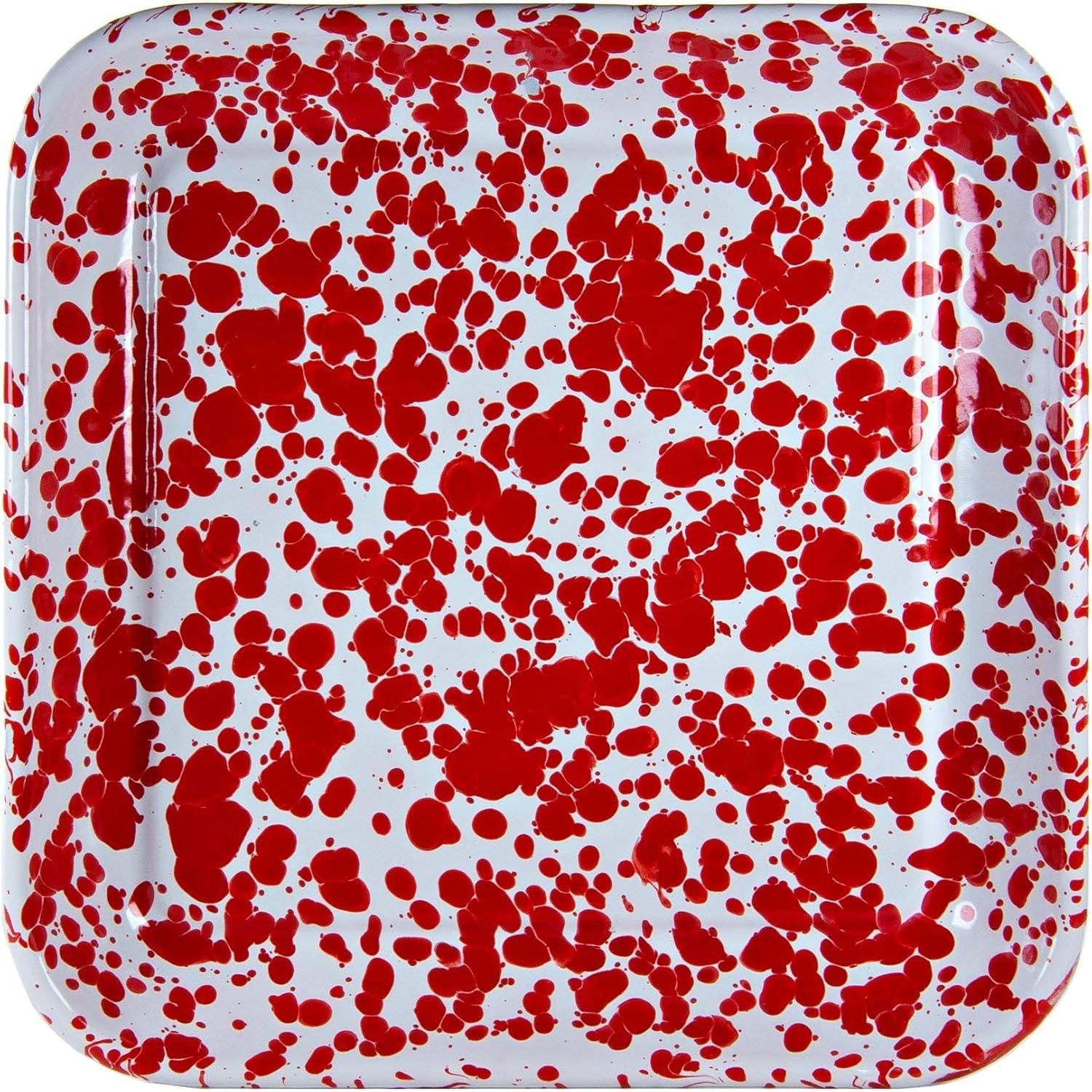 Set of 2 Red Swirl Square Trays (Set of 2)