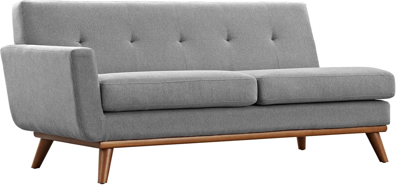 Modway Engage Right-Facing Upholstered Fabric Sectional Sofa in Expectation Gray