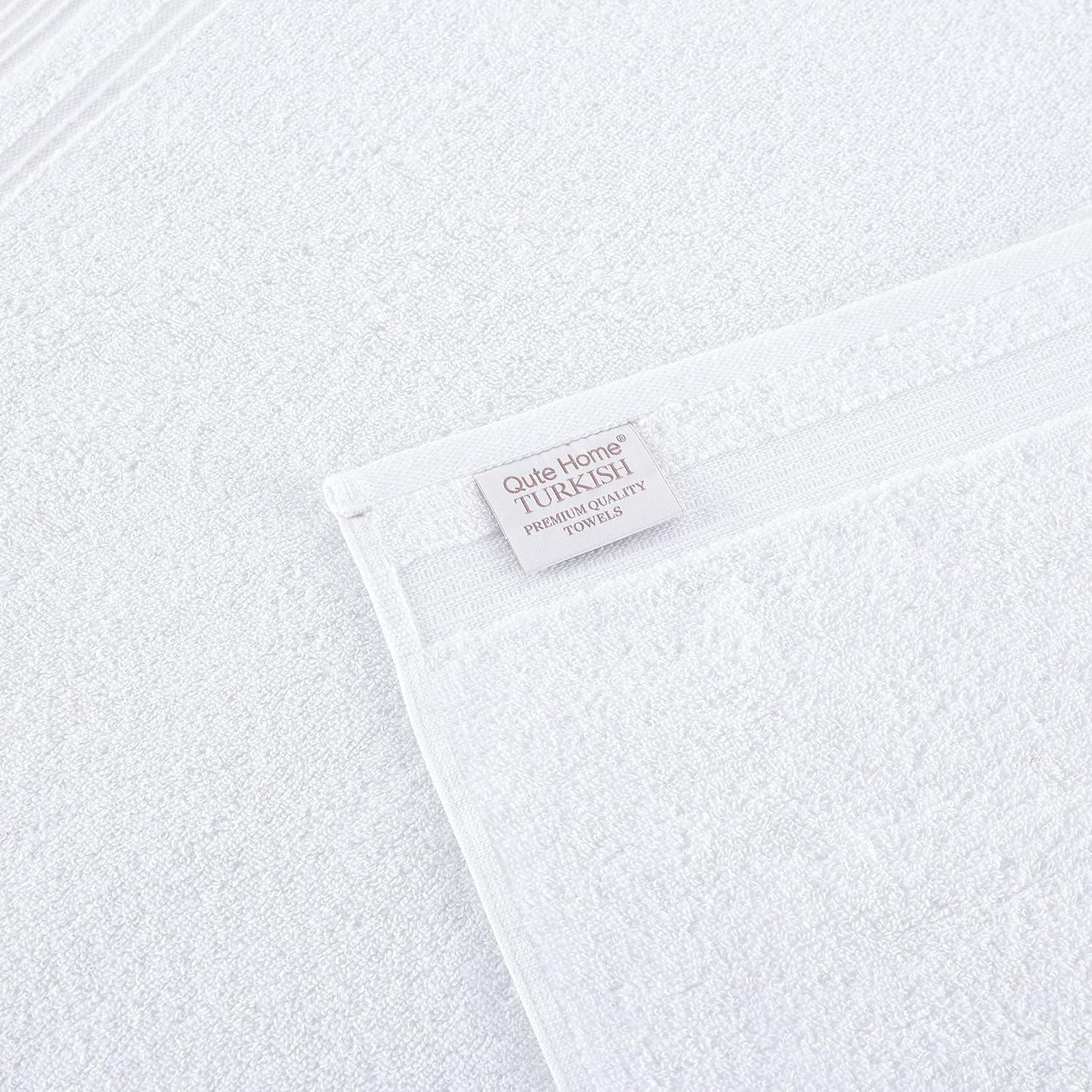 Juego de Toallas de Baño de 4 Piezas para Baño, Spa y Calidad Hotelera / Toallas Turcas 100% Algodón / Absorbentes, Suaves y Ecológicas (Blanco)