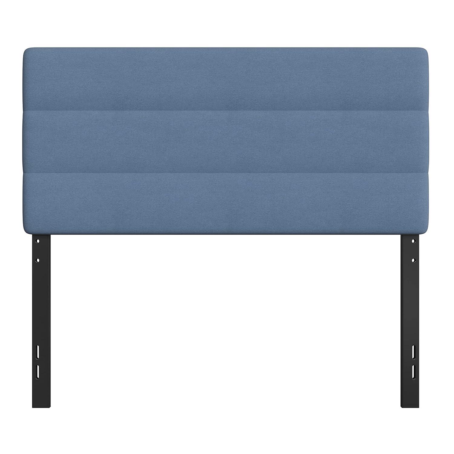 Flash Furniture Paxton Full Channel Stitched Fabric Upholstered Headboard, Adjustable Height from  44.5" to 57.25" - Blue