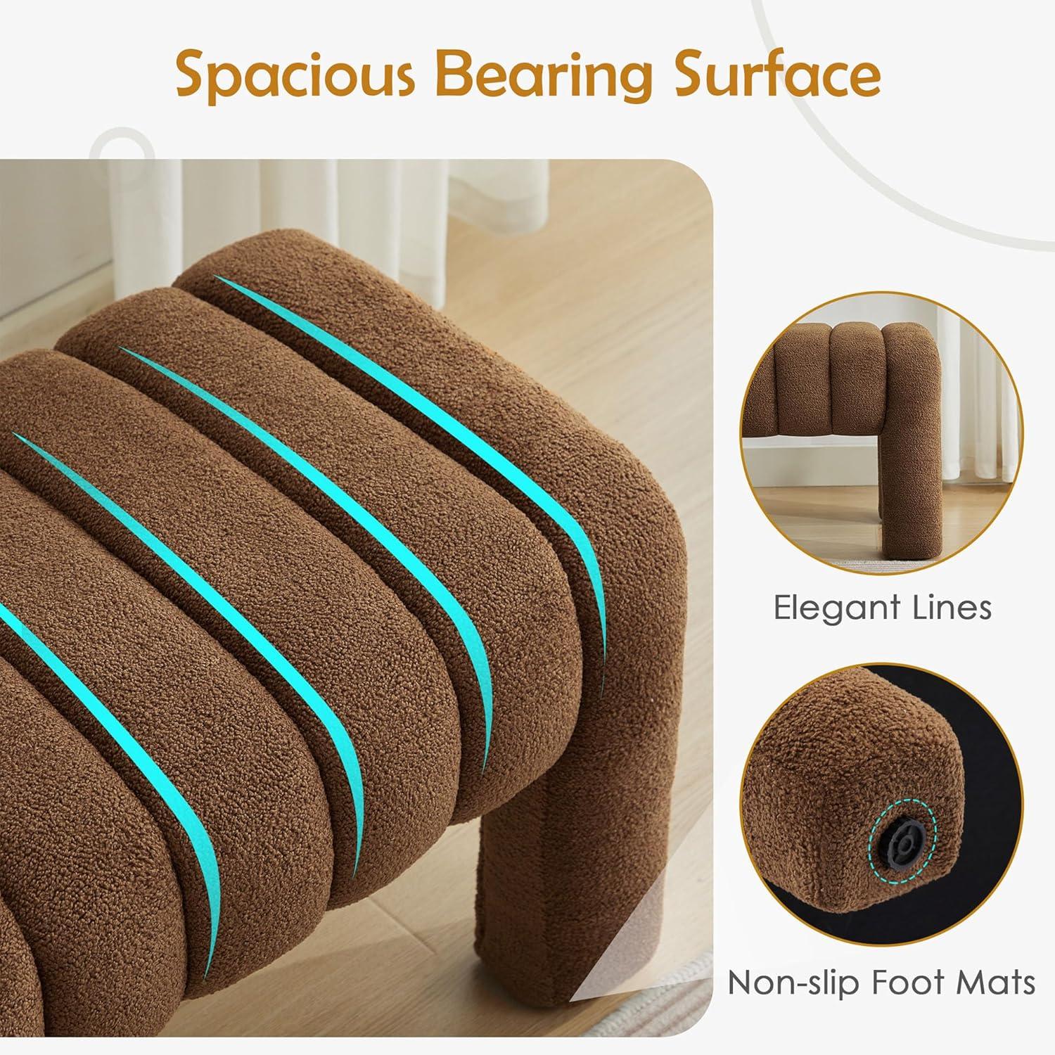 Oyan 43"or 63"W Channel Tufted Upholstered Bedroom Bench