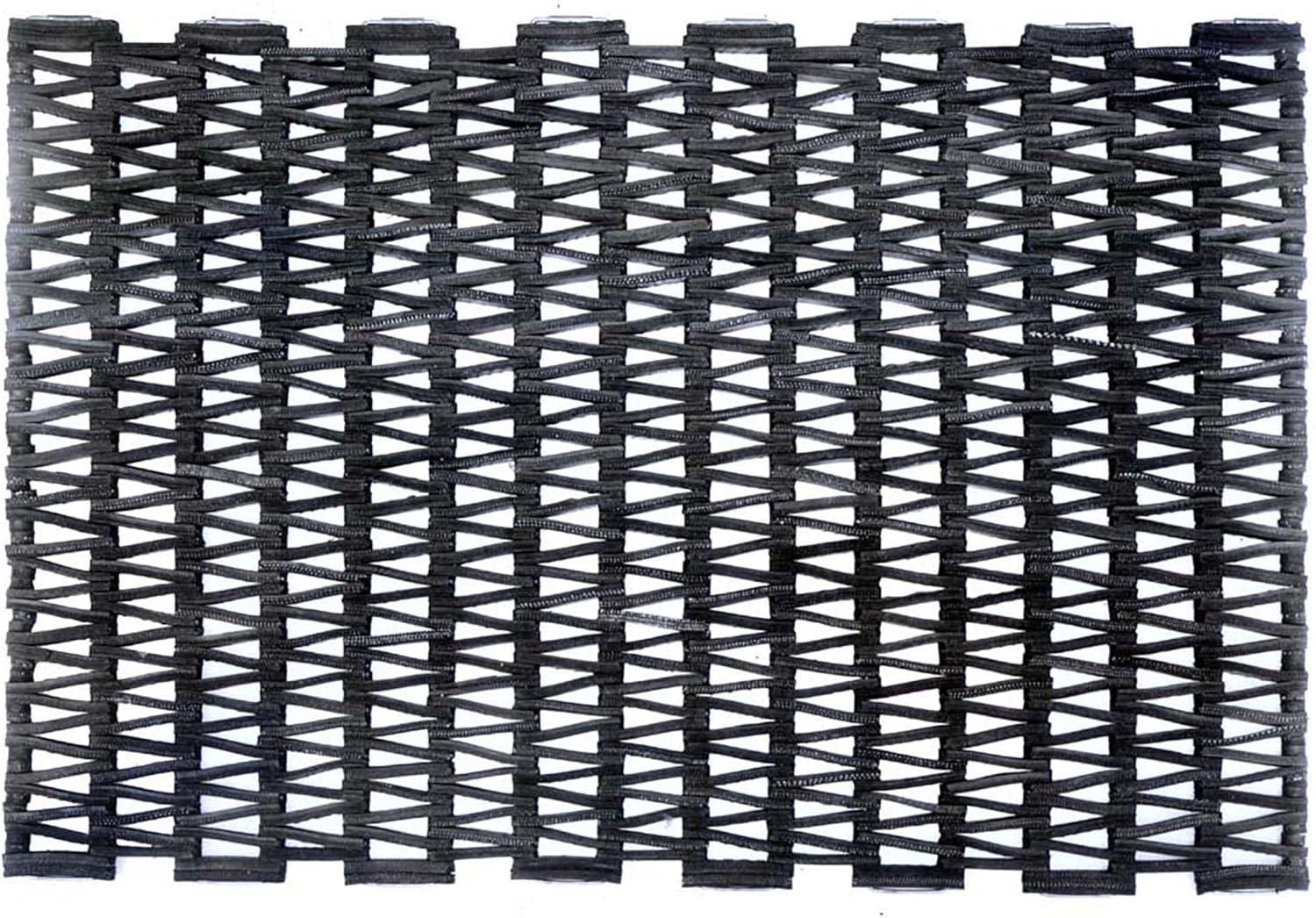 Nestora Durite Recycled Tire- Outdoor Entrance Mat, Herringbone Weave, 17" x 25", Black