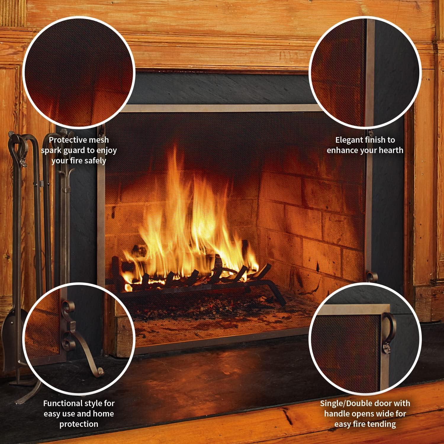 Plow & Hearth Steel Fireplace Screen