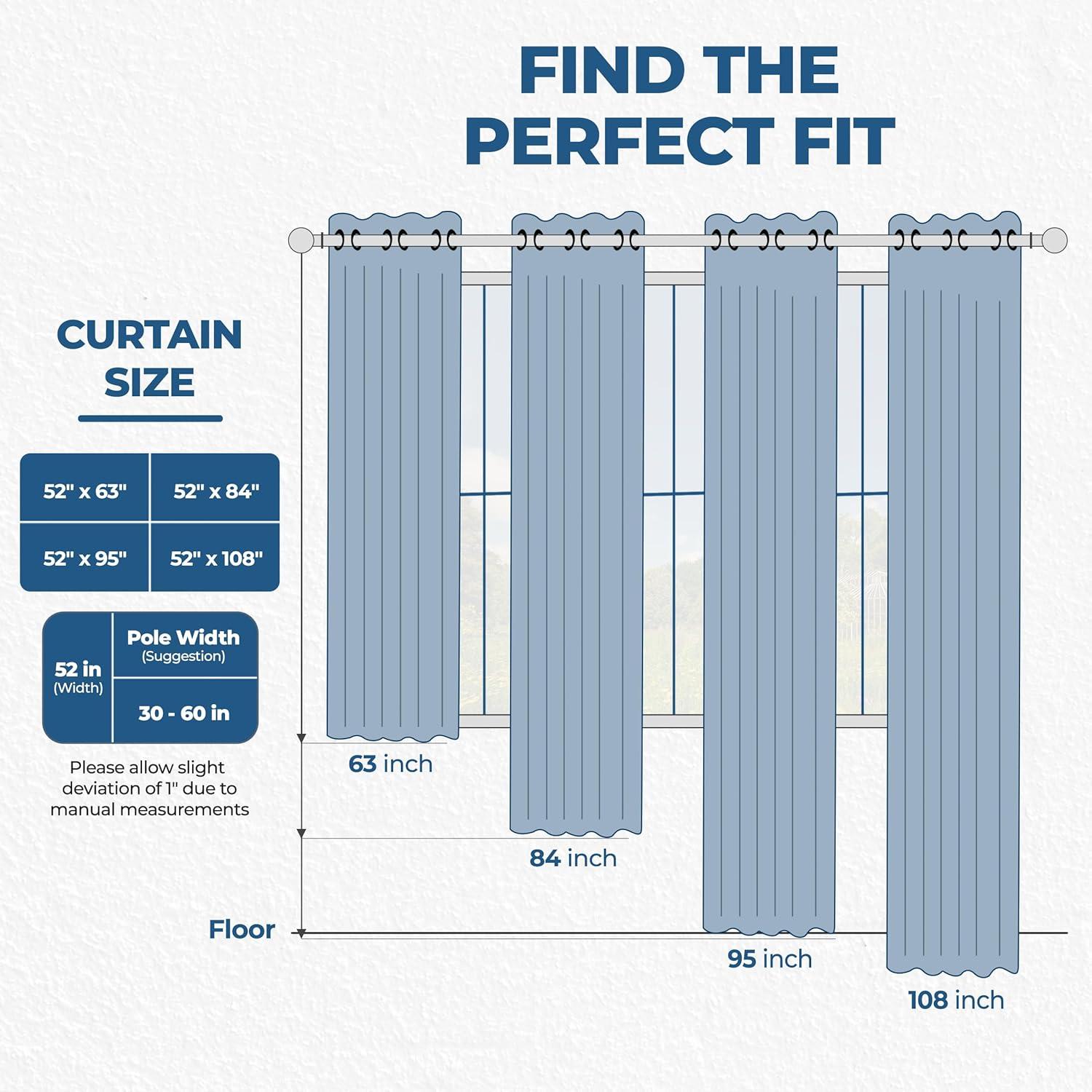 Superior Solid Blackout Curtain Panel, Set of 2, Rod Pocket Curtains 26" W x 84" L, Sangria