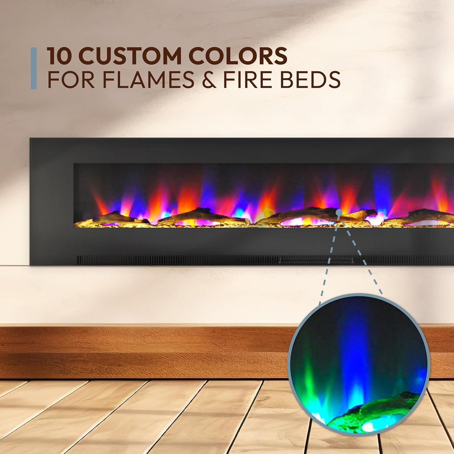 Cambridge Cambridge Wall Mount Electric Fireplace Heater with Remote Control for Indoor Use in Living Room, Bedroom, Home Office