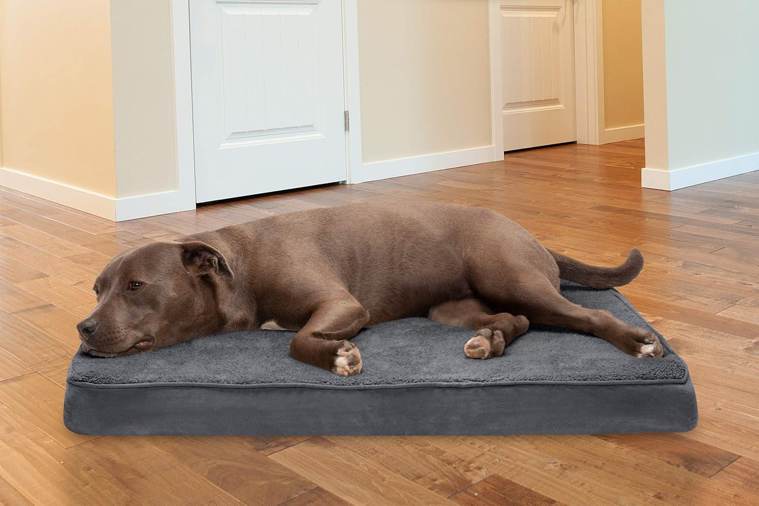 Large Gray Orthopedic Cooling Gel Memory Foam Dog Bed