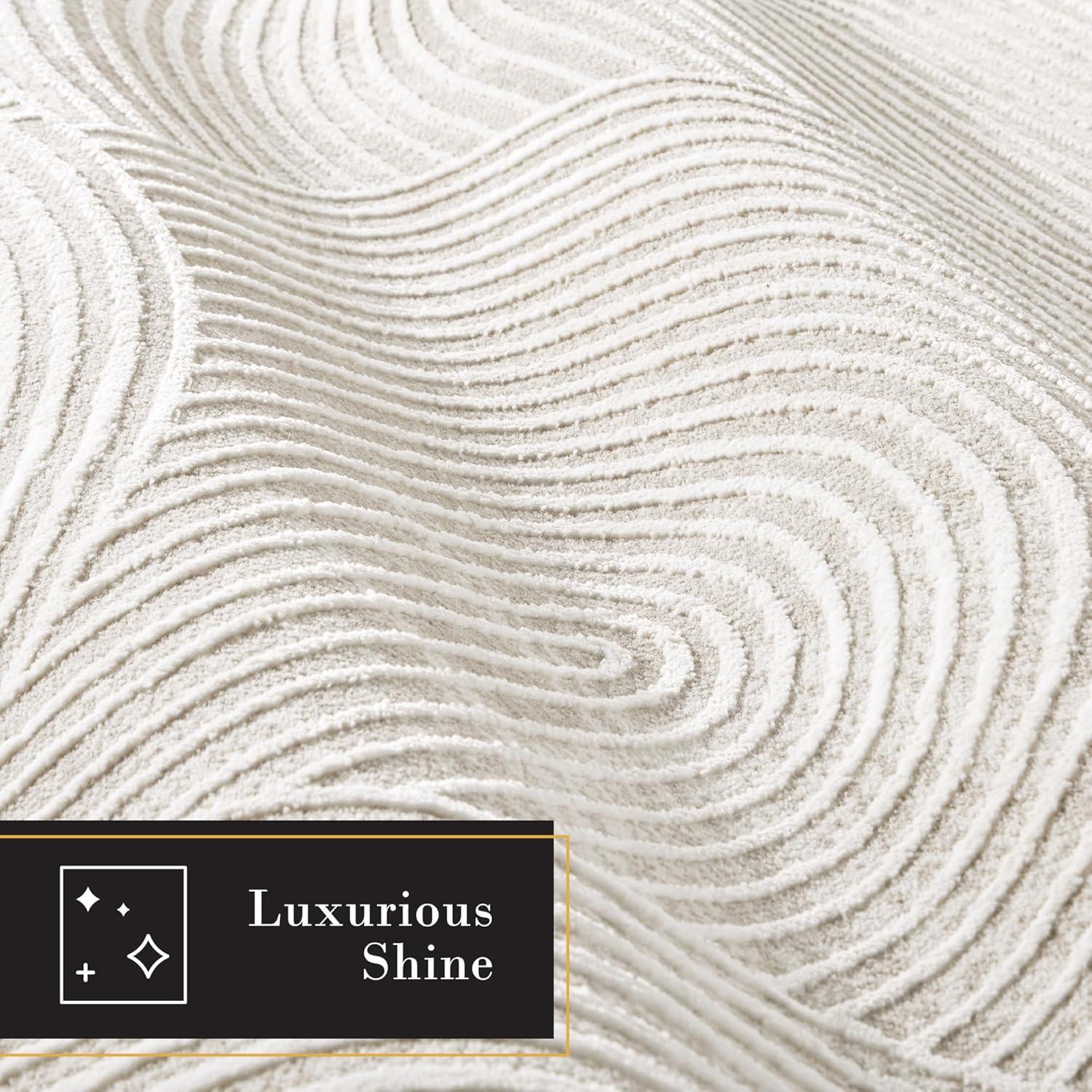 TOWN & COUNTRY Luxe Maya Soft Arches Neutral Indoor Area Rug with High-Low Texture, Ivory/Greige