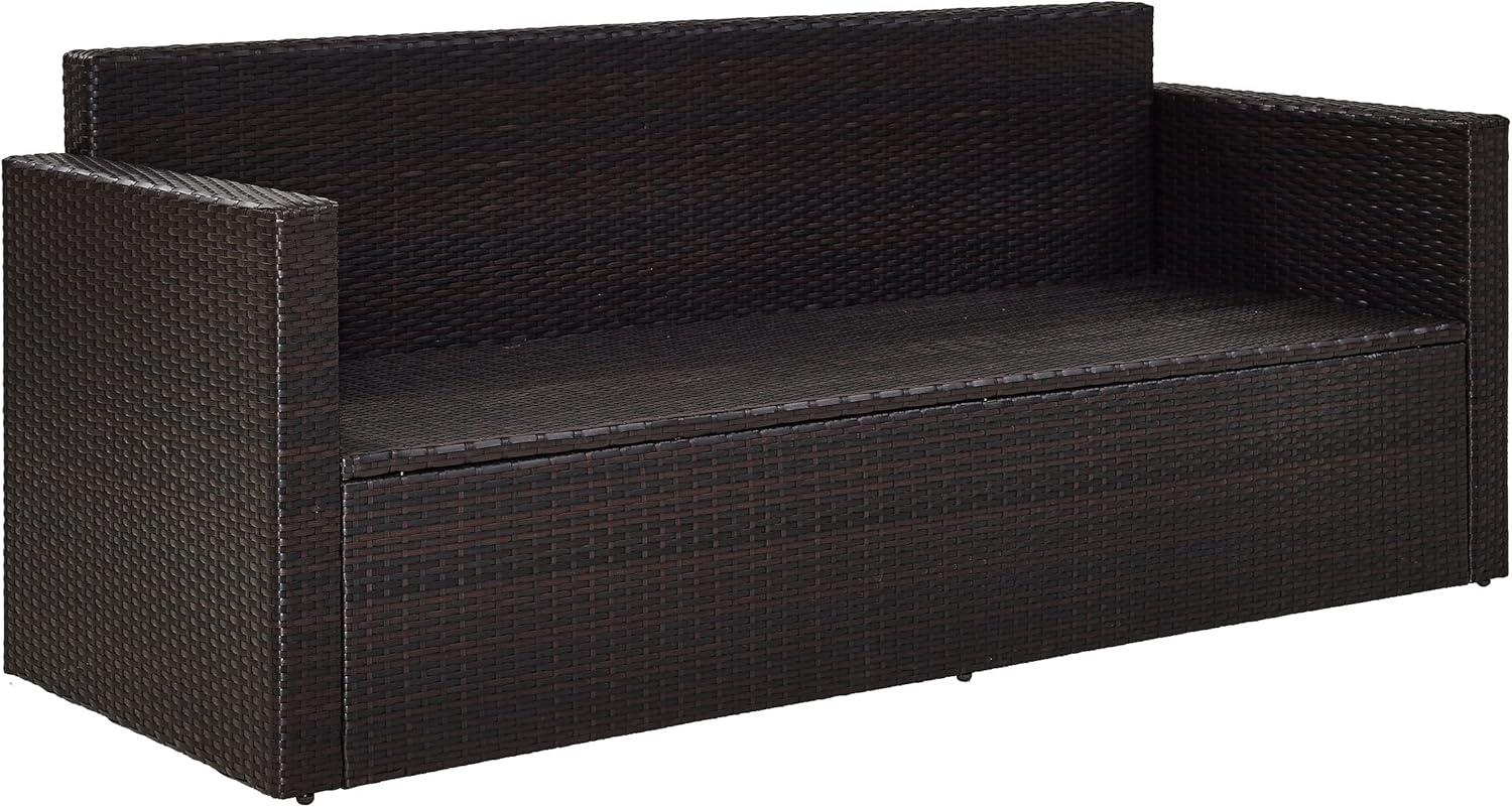 Palm Harbor Brown Wicker Outdoor Sofa with Sand Cushions