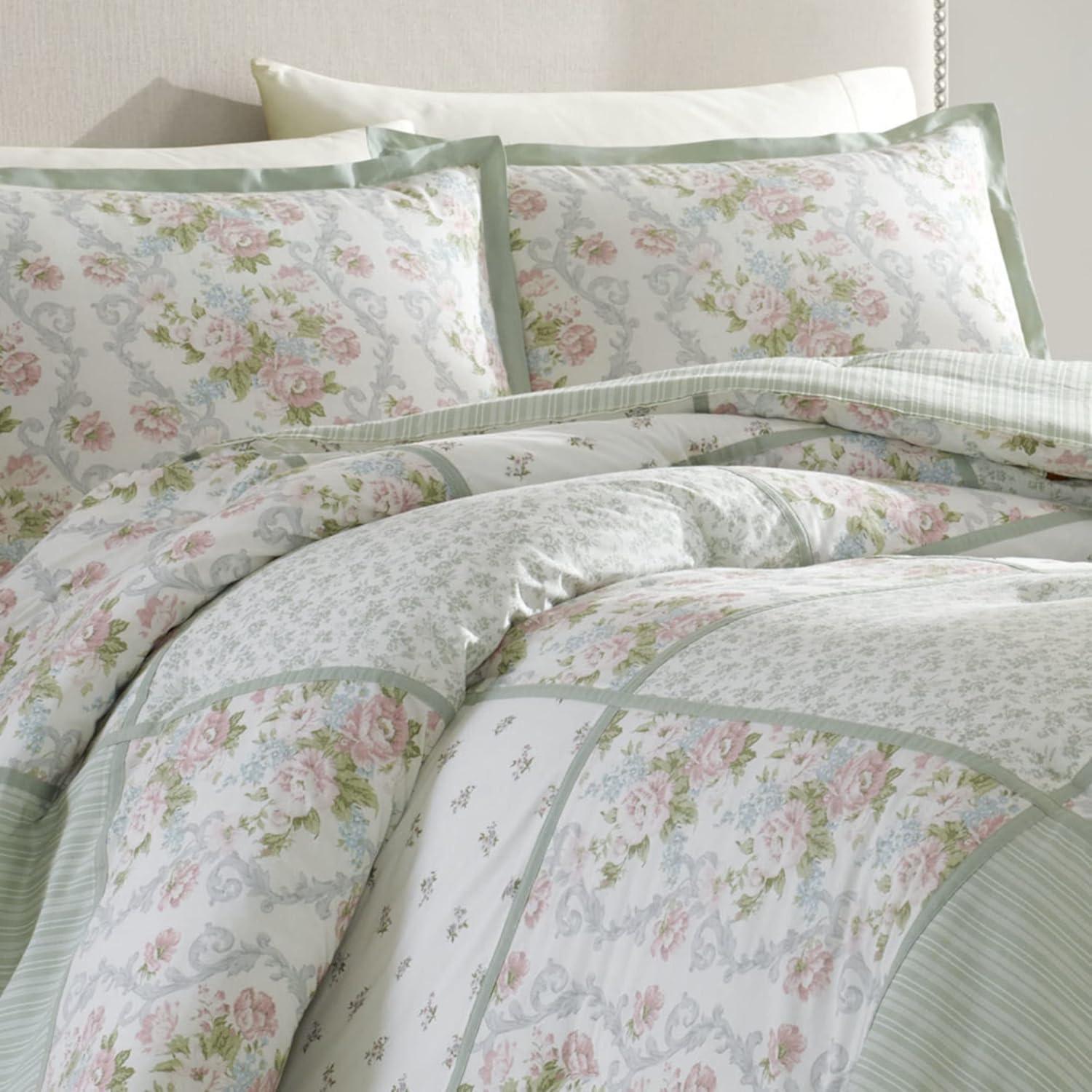 Laura Ashley Laura Ashley Harper Green Cotton Comforter Set