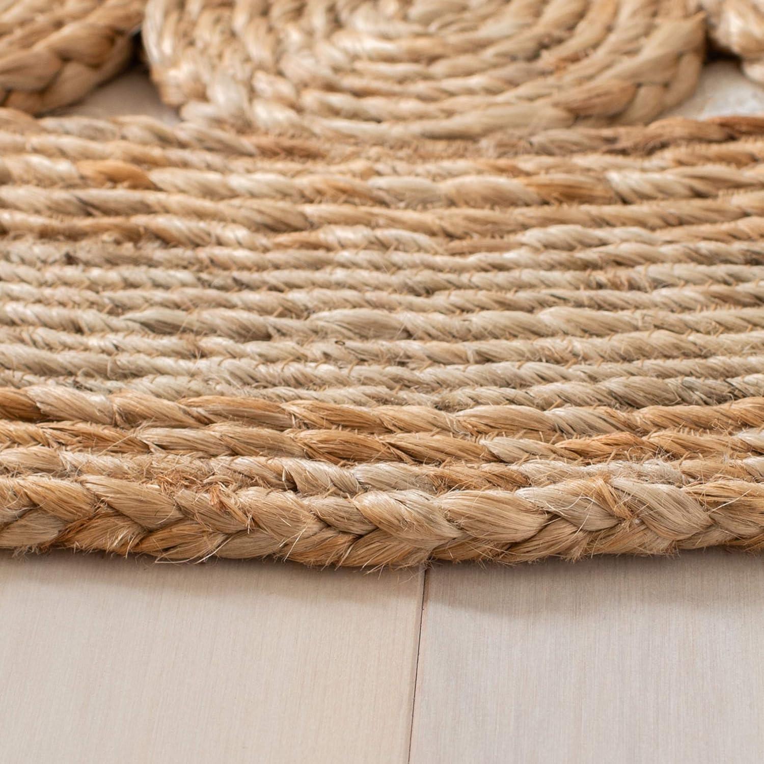 Natural Fiber NFB250 Hand Woven Area Rug - Natural - 3' round - Safavieh.