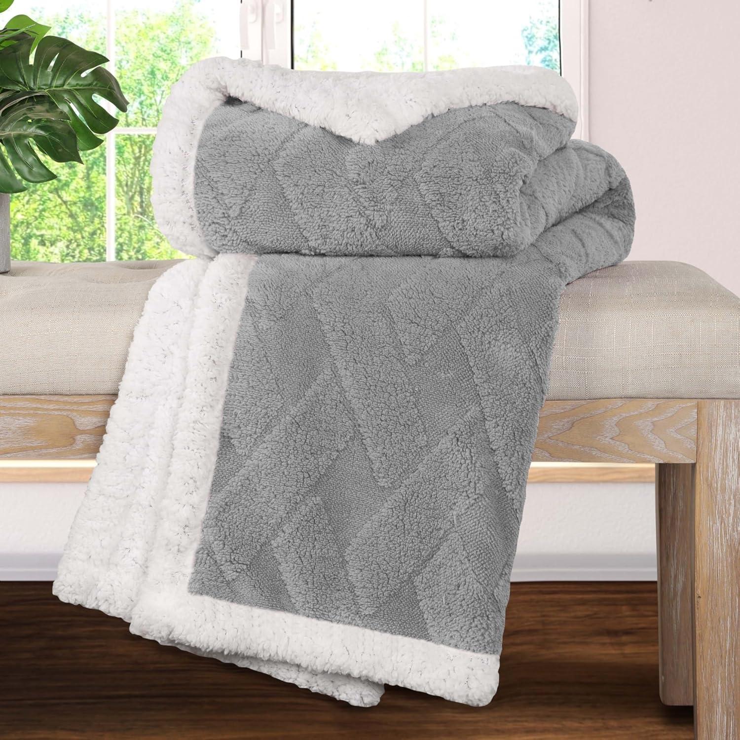 Platinum King Reversible Fleece Sherpa Blanket