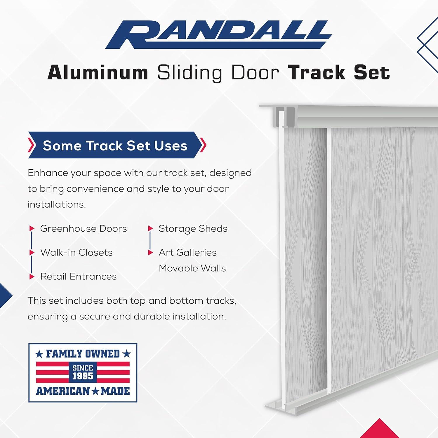 Randall Manufacturing 1/4", Aluminum Sliding Door Track