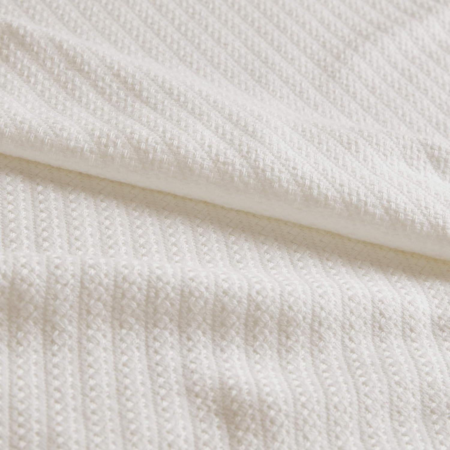 Bed Blanket Liquid Cotton Full/Queen Ivory: Madison Park, Machine Washable, No Fill Lightweight