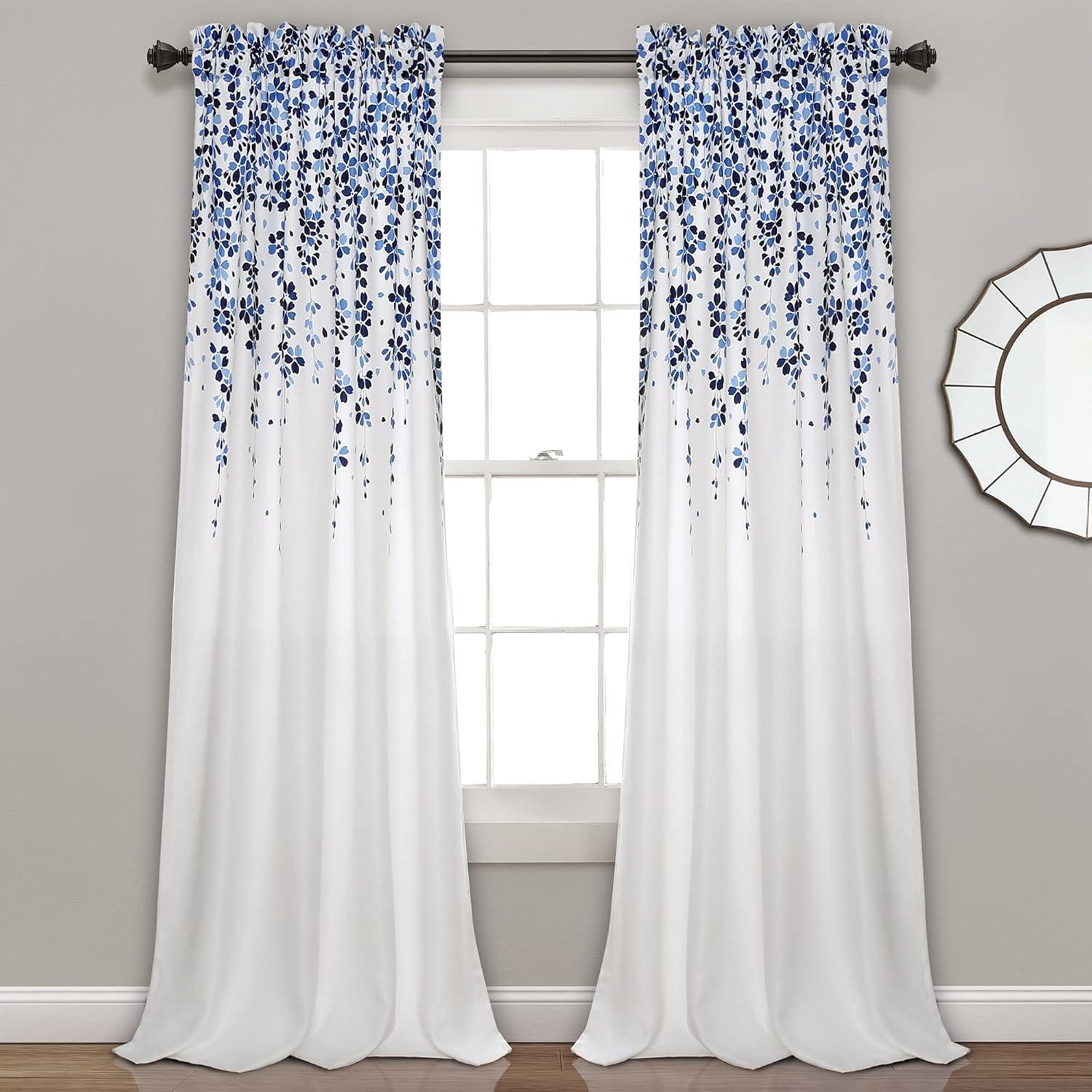 Lush Decor Weeping Flowers Floral Room Darkening Thermal Rod Pocket Curtain Panels (Set of 2)