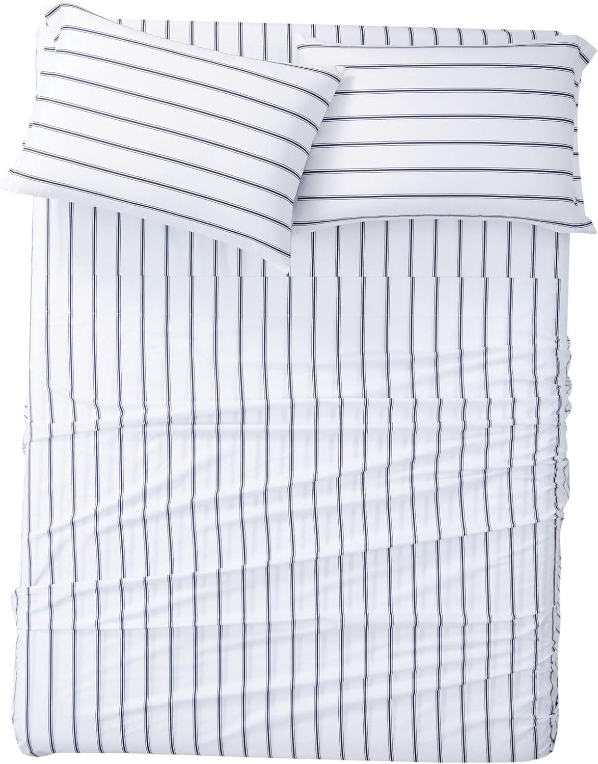 Full Ticking Stripe Sheet Set Navy - Truly Soft