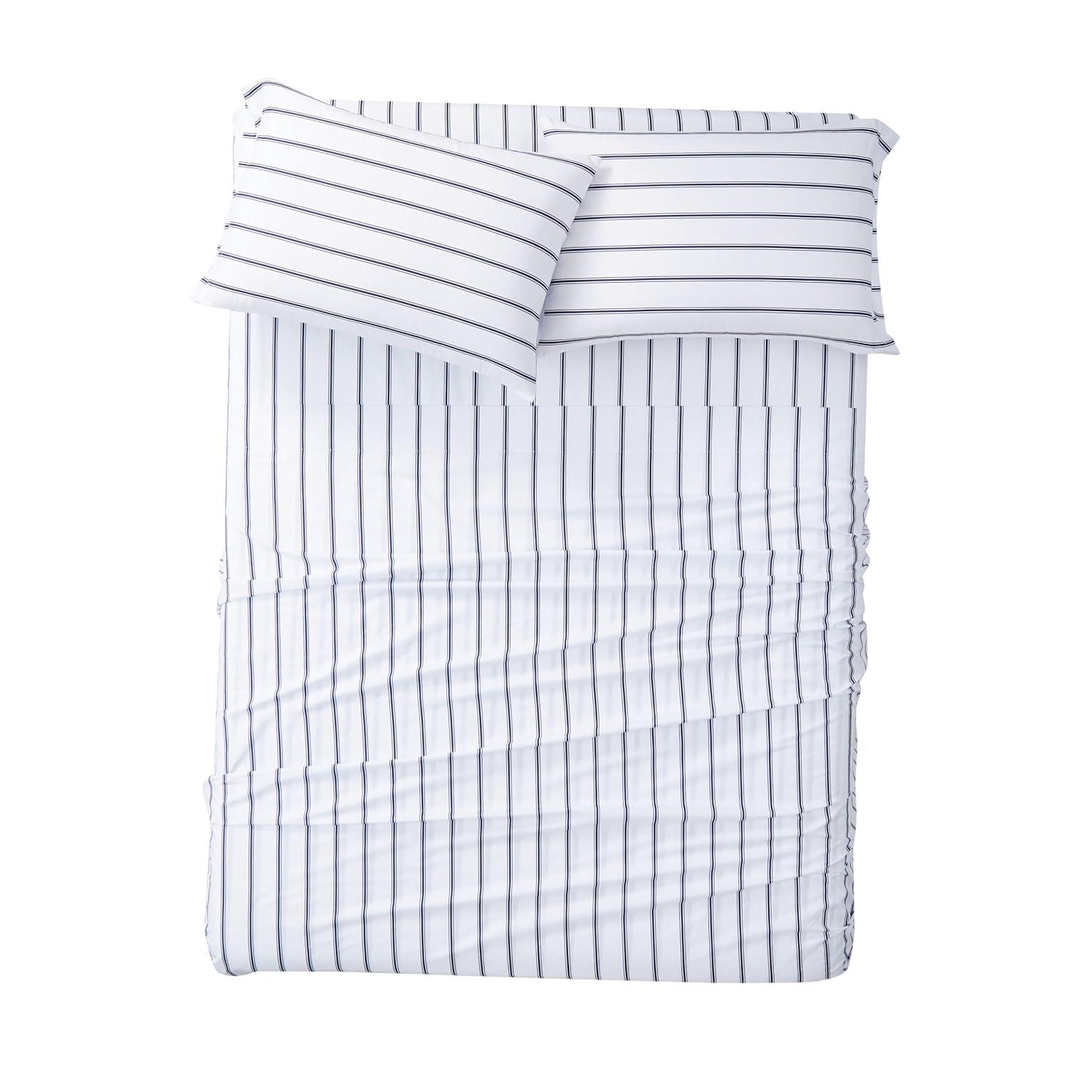 Full Ticking Stripe Sheet Set Navy - Truly Soft