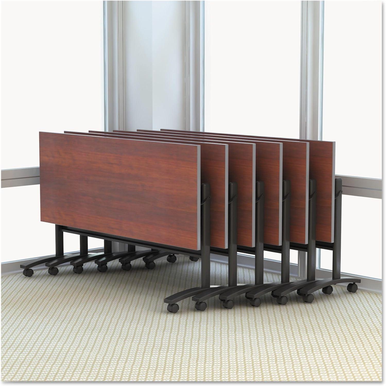 Alera Reversible Laminate Table Top, Rectangular, 59 1/2w X 23 5/8,med Cherry/mahogany