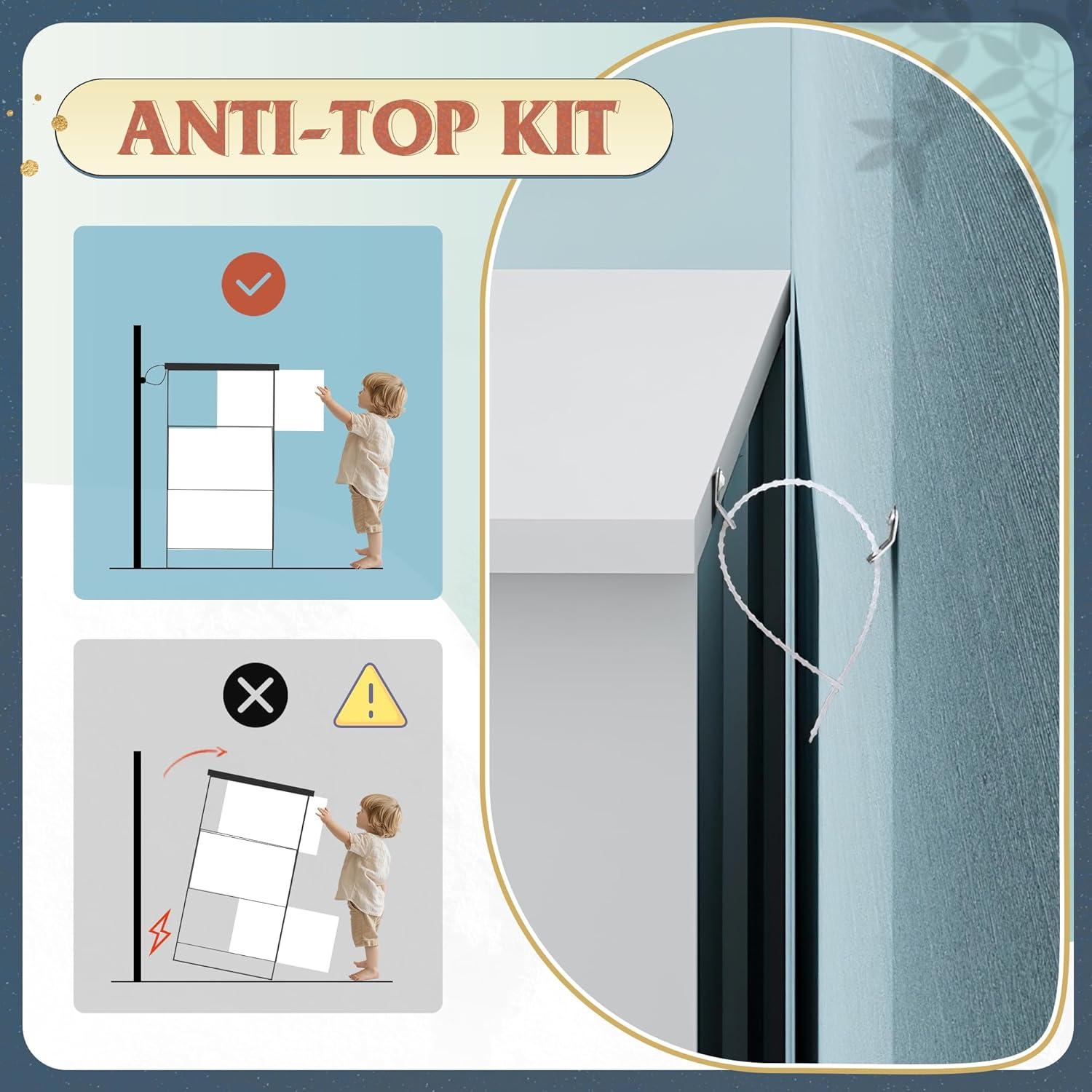 Miekor 6 Drawer Double Dresser for Bedroom, Wide Storage Cabinet for Living Room Home Entryway, White G6054