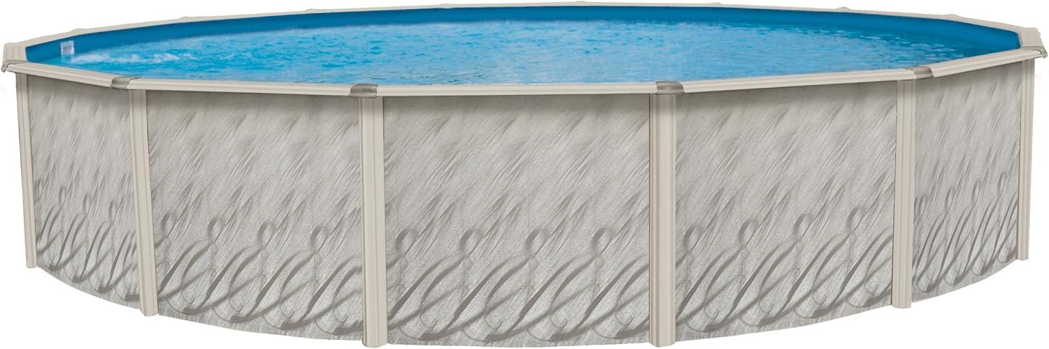 Lake Effect Pools 12' x 48" Round Bermuda Galvanized Painted Steel Above Ground Swimming Pool