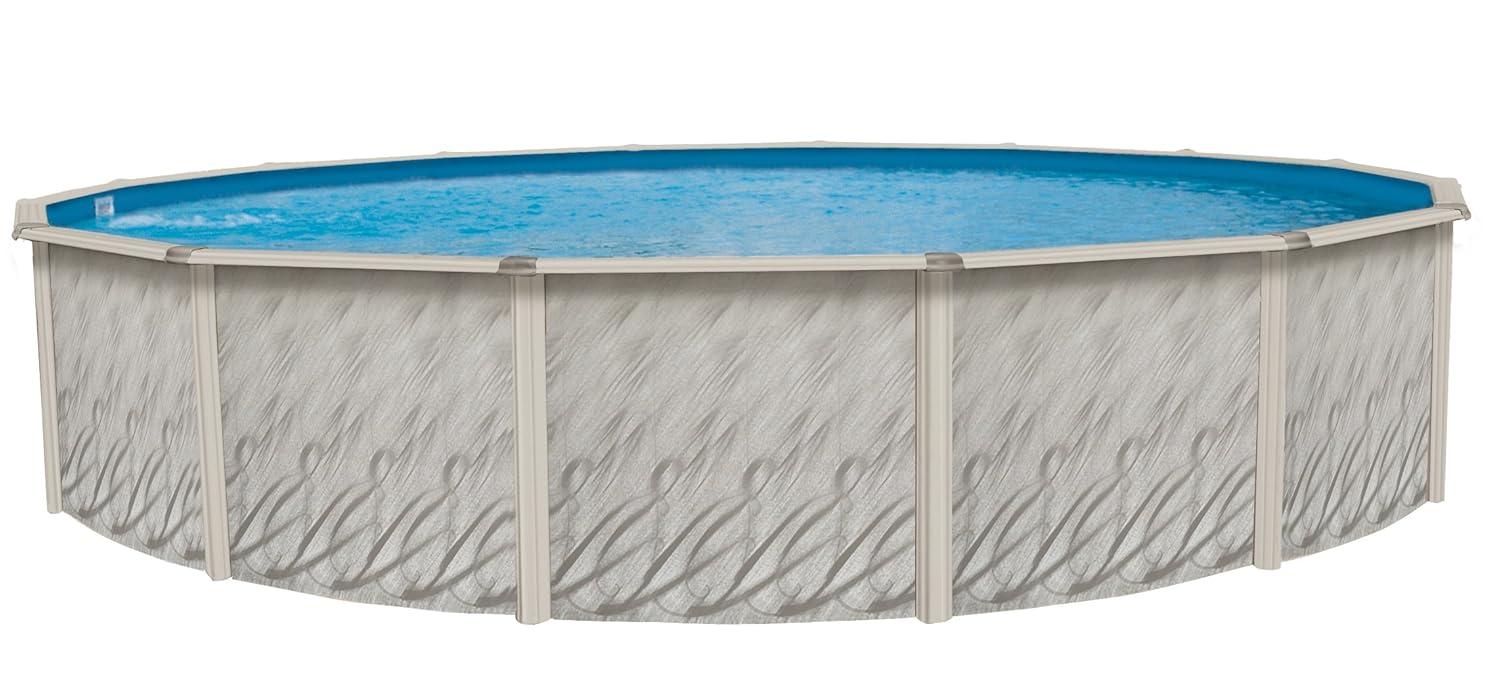Lake Effect Pools 12' x 48" Round Bermuda Galvanized Painted Steel Above Ground Swimming Pool