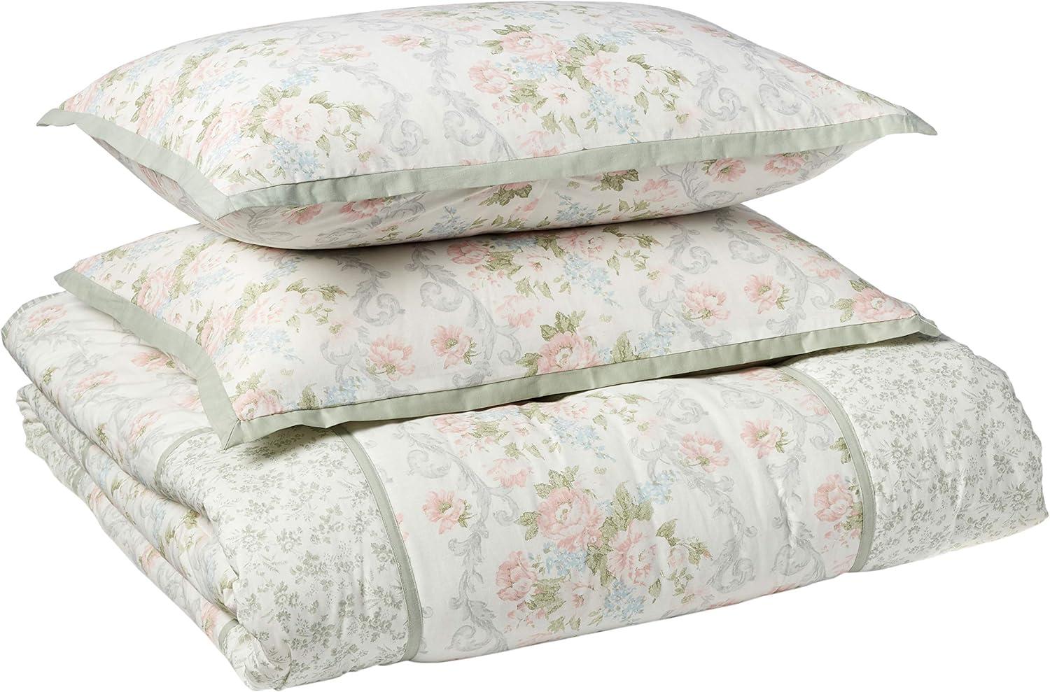 Laura Ashley Harper Green Cotton Comforter Set