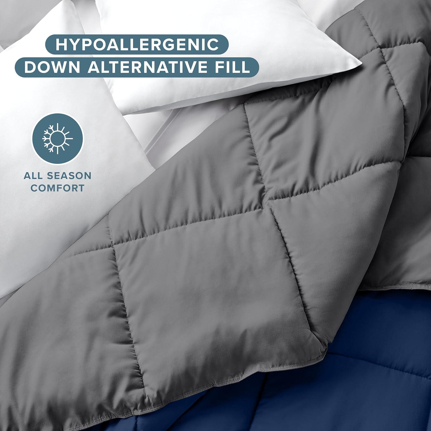 Bare Home Premium Ultra Soft Modern & Contemporary Box Stitch Comforter