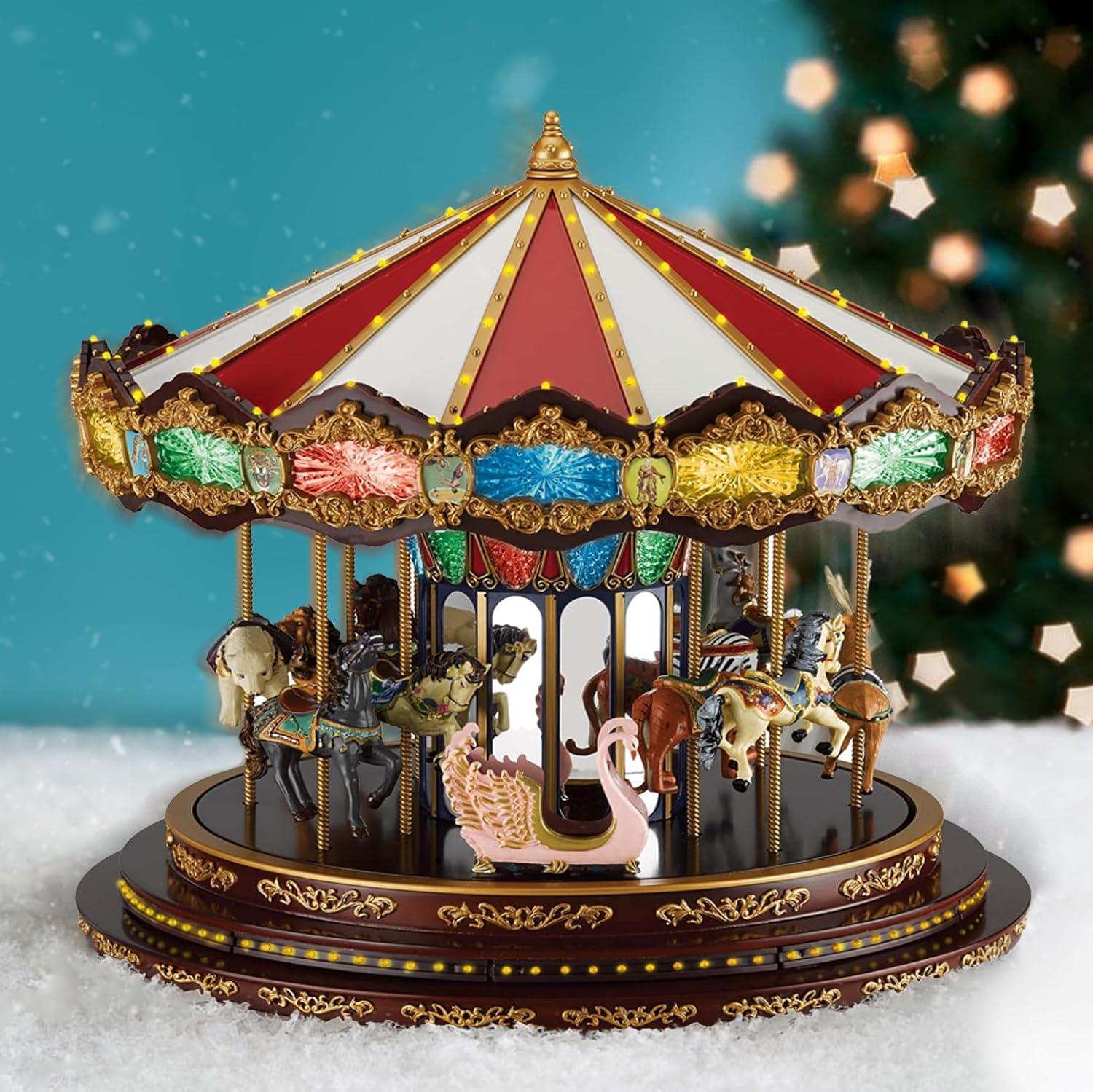 Mr. Christmas Animated LED Marquee Deluxe Carousel Musical Decoration