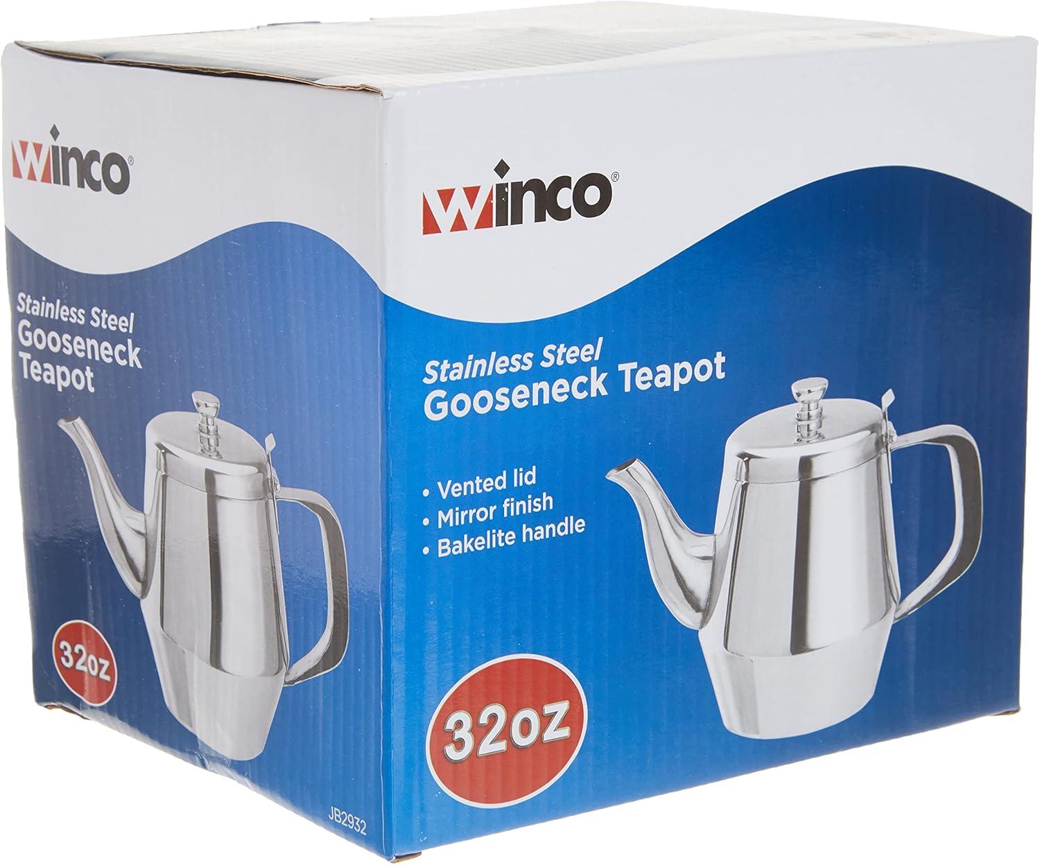 Winco JB2932 Gooseneck Teapot, 32-Ounce