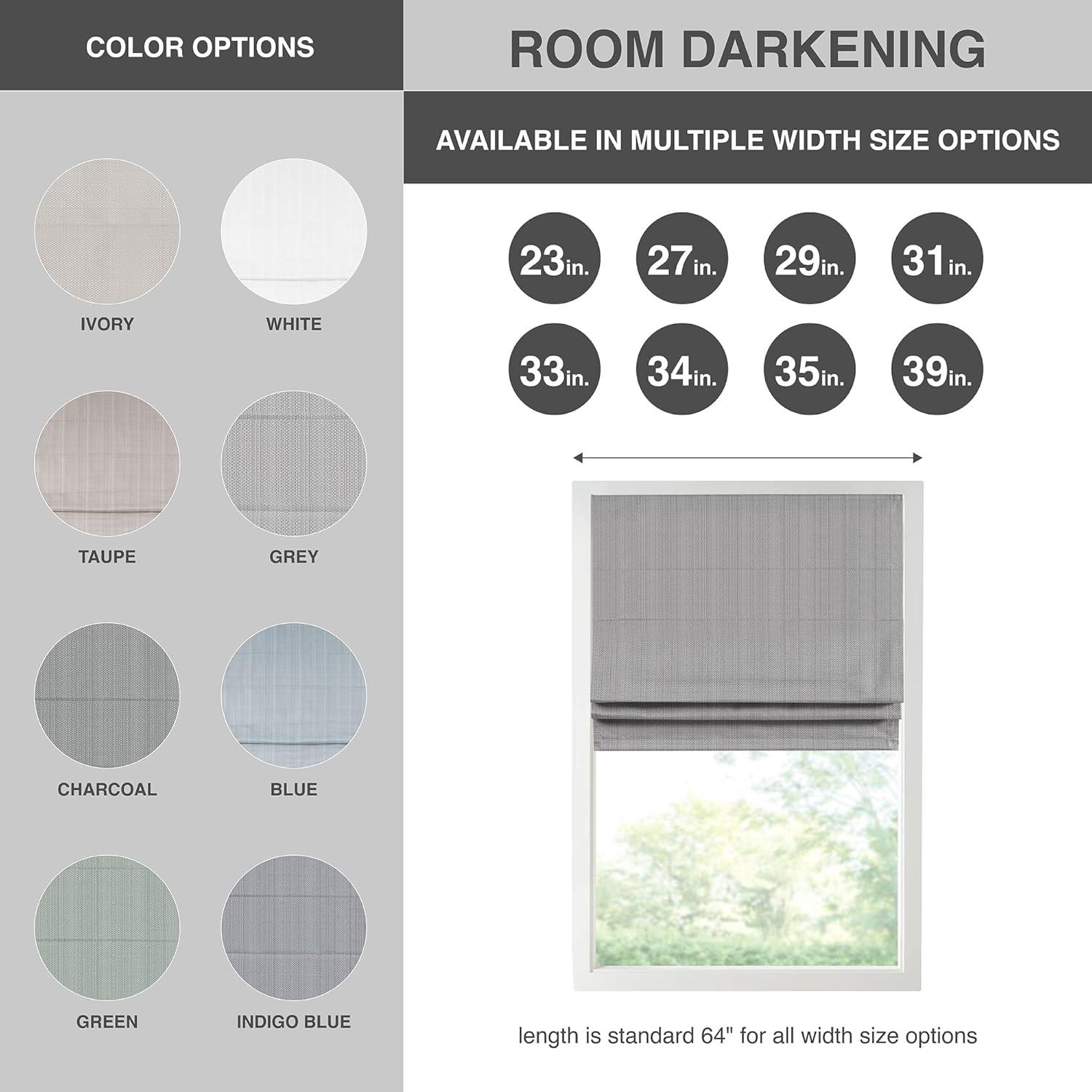 Madison Park Galen Basketweave Cordless Room Darkening Single Roman Shade